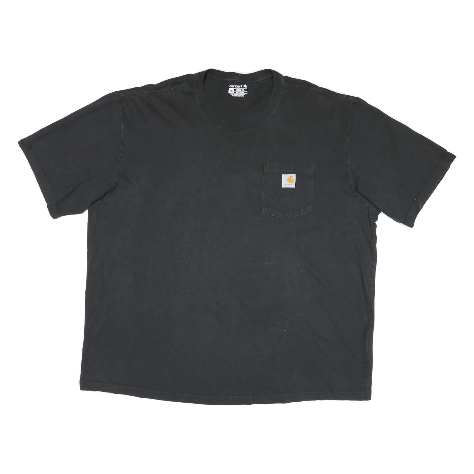 CARHARTT Mens Black Pocket T-Shirt 2XL Short Sleeve Crew Neck Workwear Refurbished - N/A refurbished available on Cerqular