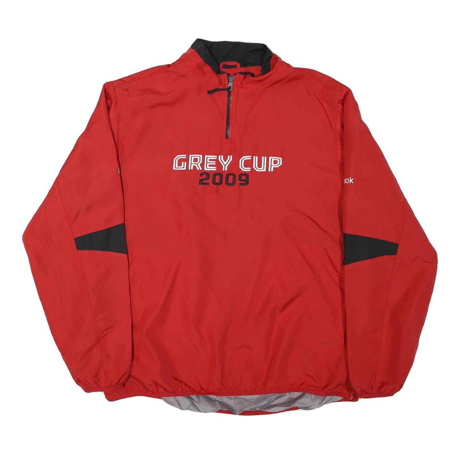 REEBOK Mens Red Grey Cup 2009 Track Jacket M Polyester Blend Zip Plain Refurbished - N/A refurbished available on Cerqular