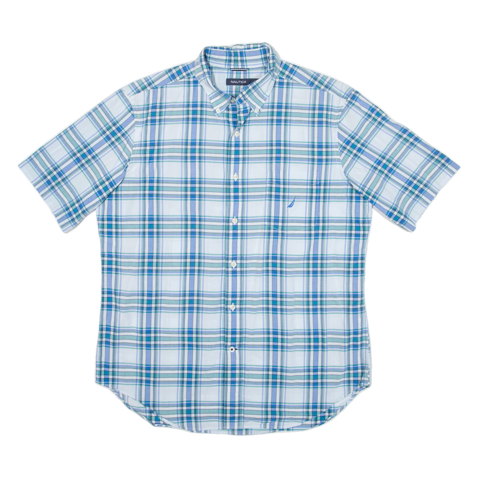 NAUTICA Mens Shirt Blue Check L Refurbished - N/A refurbished available on Cerqular