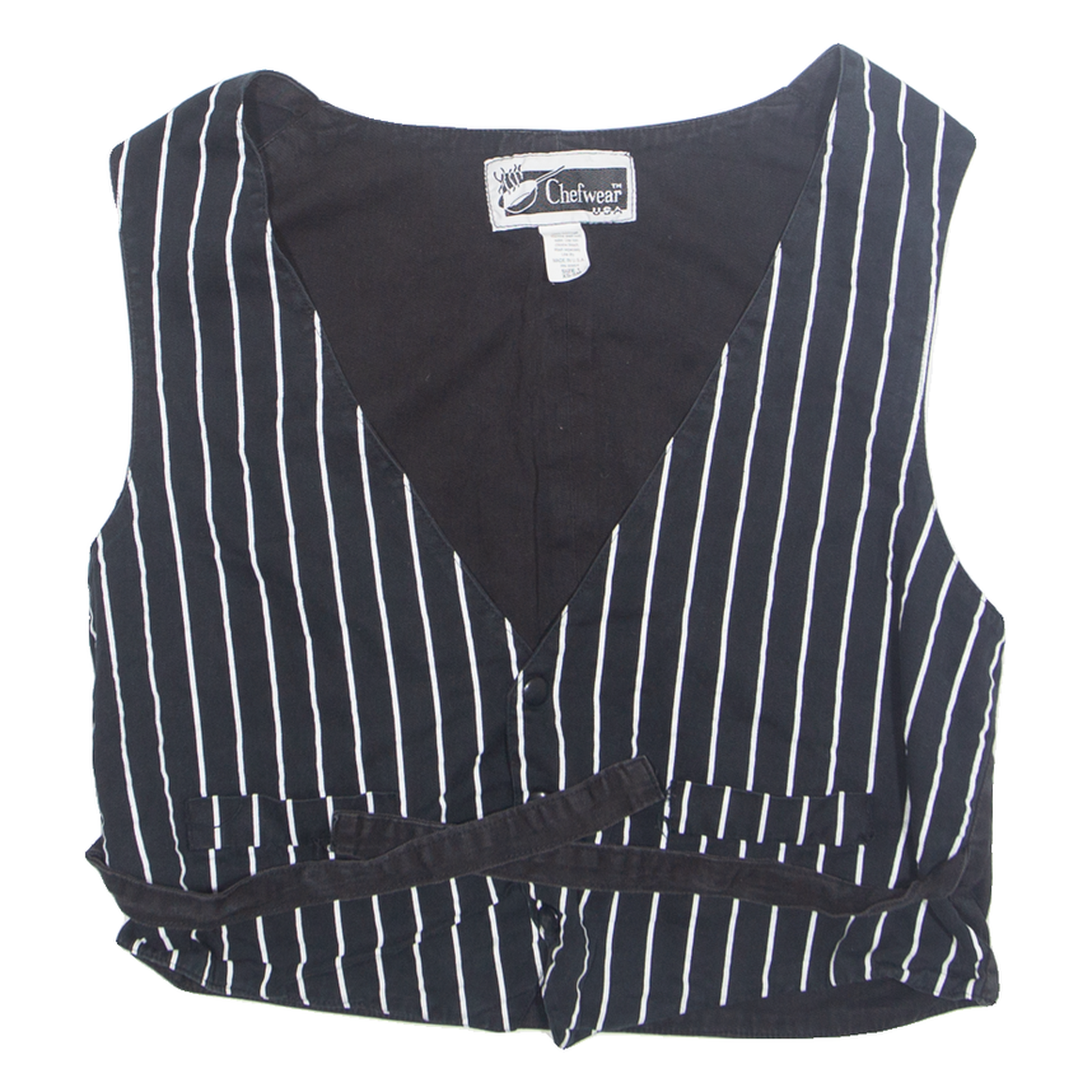 CHEF WEAR Mens Waistcoat Black Striped XS Refurbished - N/A refurbished available on Cerqular