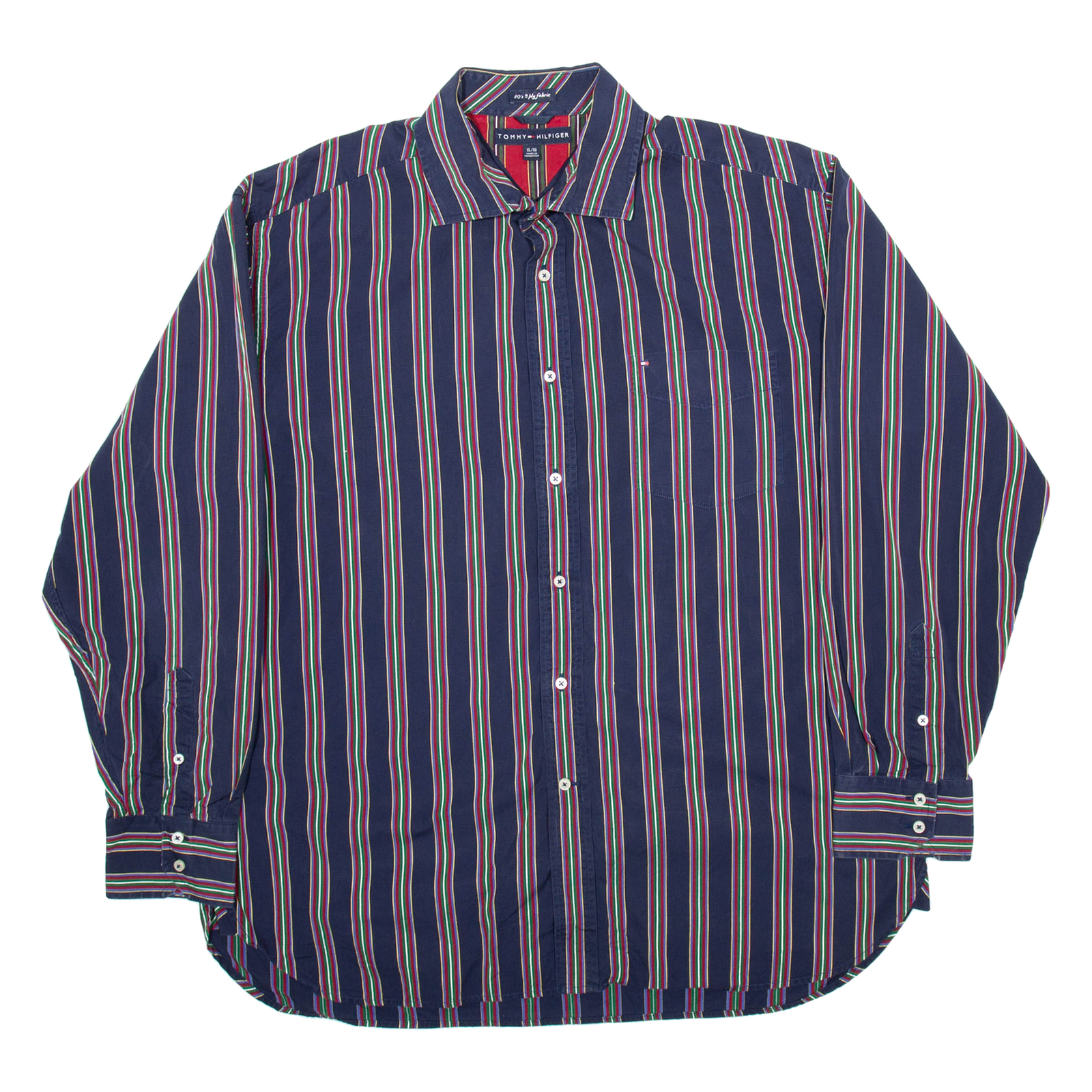 TOMMY HILFIGER Mens Shirt Blue Striped Long Sleeve XL Refurbished - N/A refurbished available on Cerqular