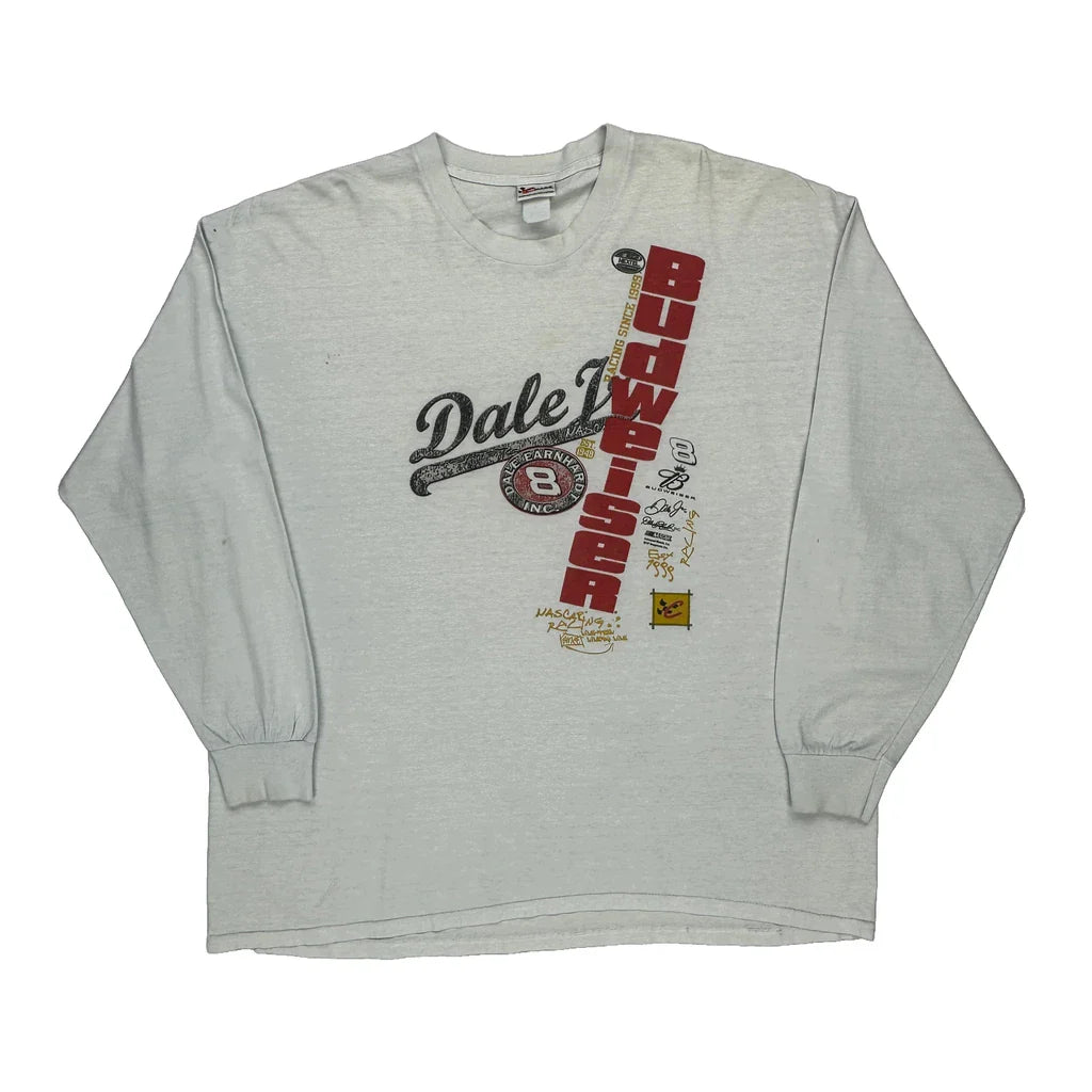Budweiser Chase Authentics Nascar Long Sleeve T-Shirt - XL Red Cotton Refurbished - Thrifted (note: this is a term often used to describe second- refurbished available on Cerqular
