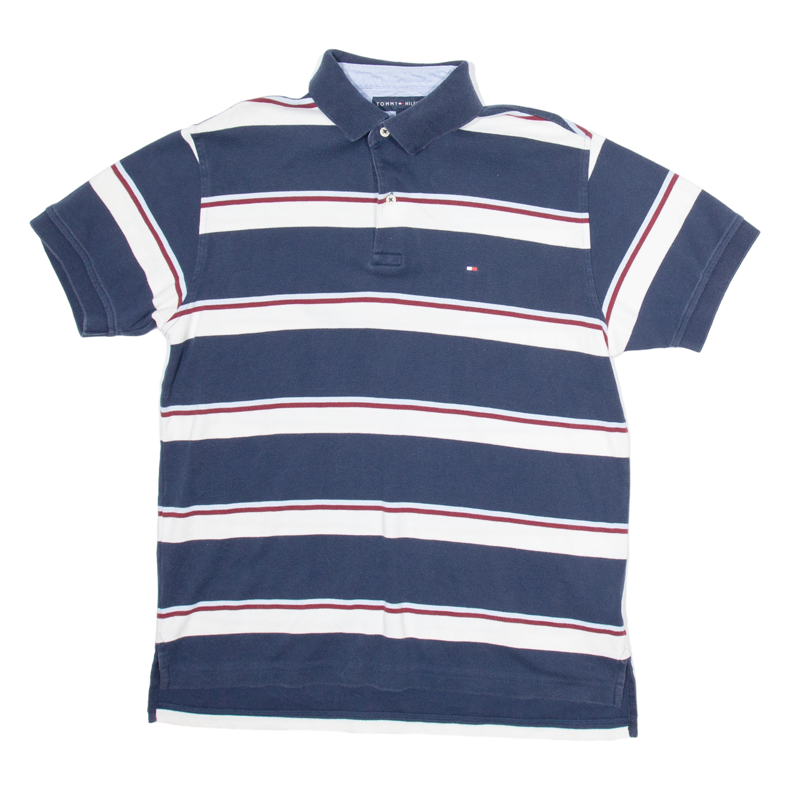 TOMMY HILFIGER Mens Polo Shirt Blue Striped M Refurbished - N/A refurbished available on Cerqular