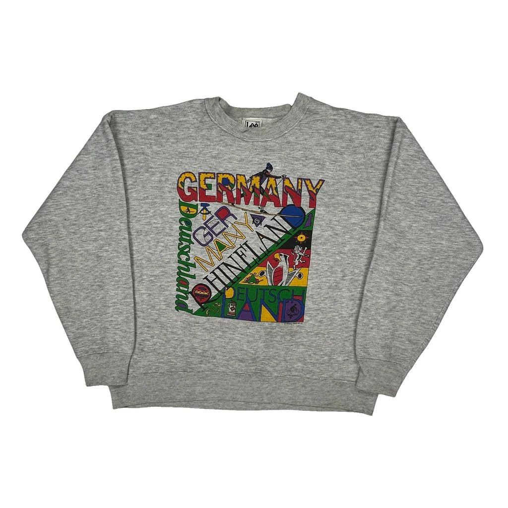Germany Lee Graphic Sweatshirt - Large Multicoloured Cotton Refurbished - Thrifted (note: this is a term often used to describe second- refurbished available on Cerqular