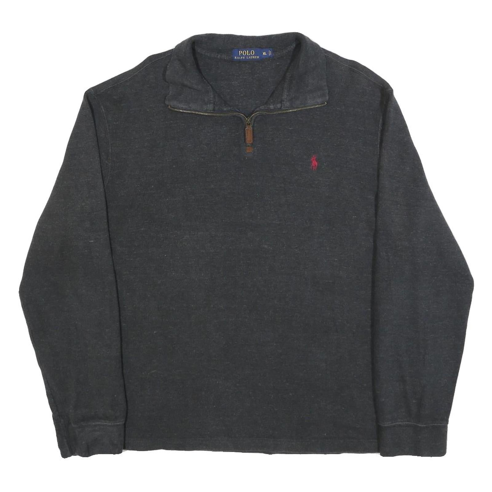 POLO RALPH LAUREN Mens Black Patterned Pullover Quarter Zip Basic Knit XL Cotton Refurbished - N/A refurbished available on Cerqular