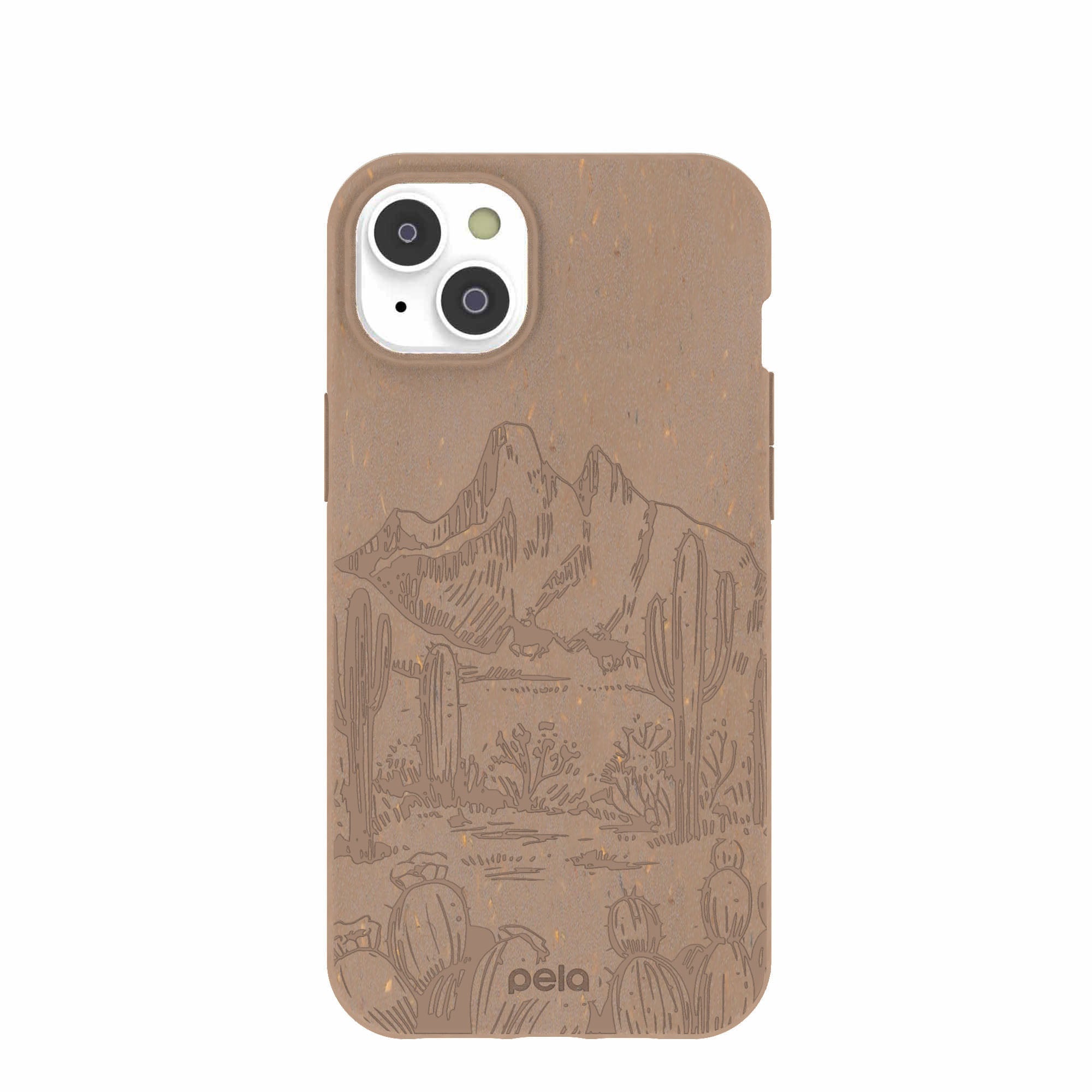 Chocolate Brown Desert Run iPhone 14 Plus Case Refurbished - Pela Case refurbished available on Cerqular