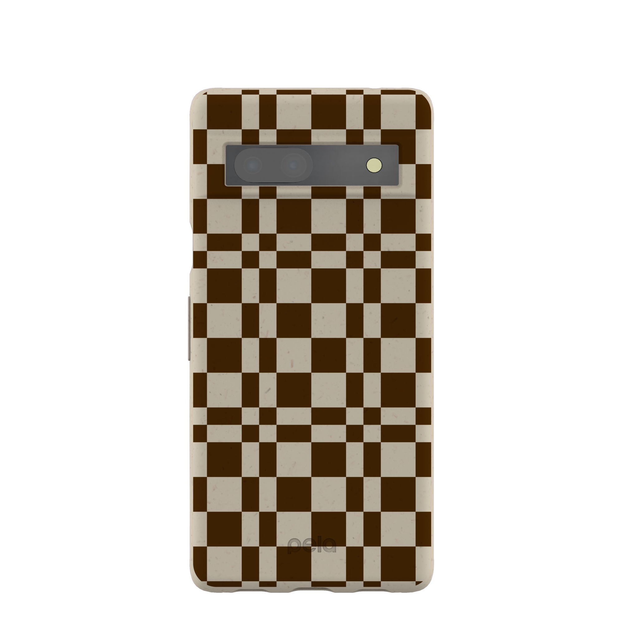 London Fog Chestnut Checkers Google Pixel 7a Case Refurbished - Pela Case refurbished available on Cerqular