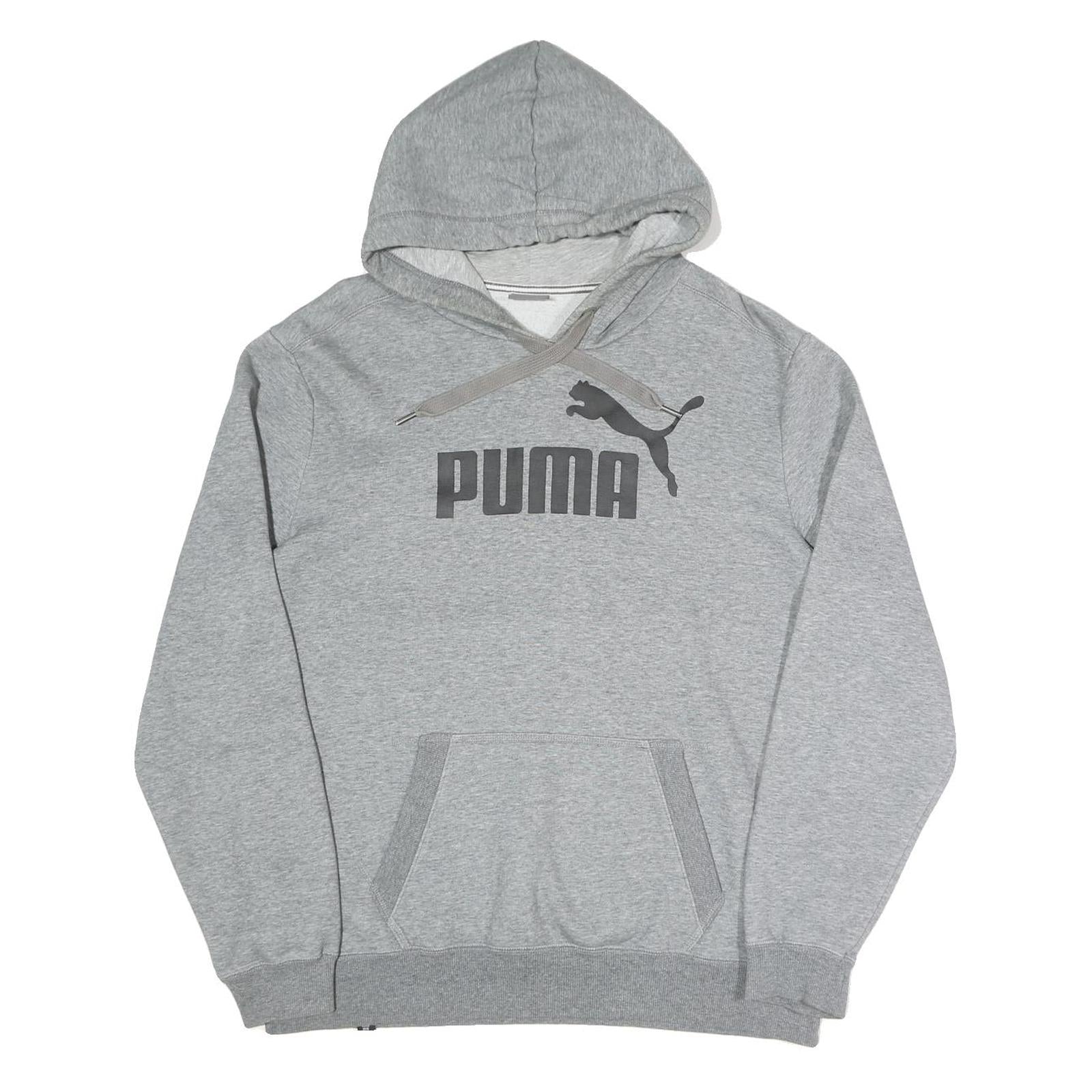 PUMA Mens Grey Hoodie L Cotton Blend Pullover Sportswear Casual Refurbished - N/A refurbished available on Cerqular