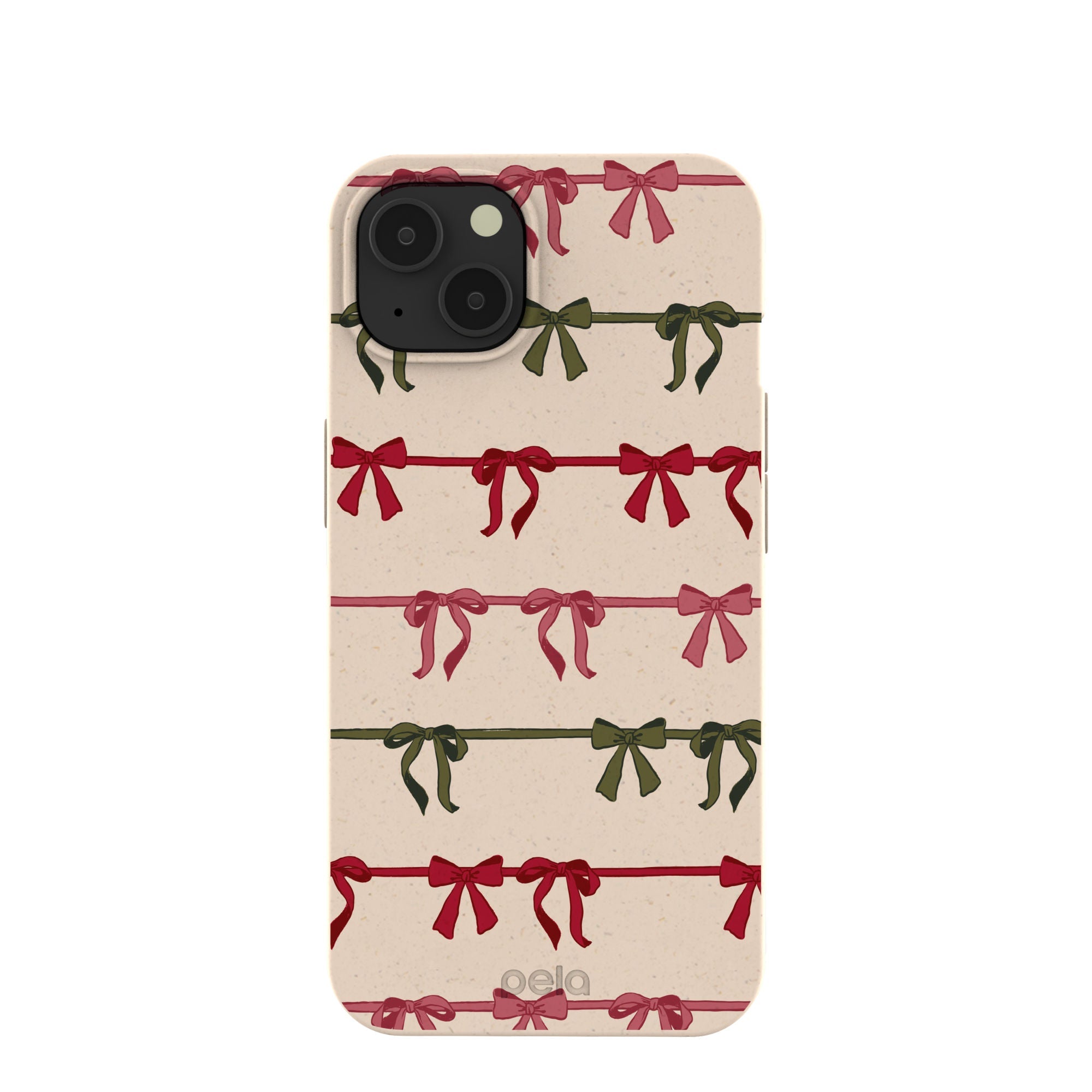 Seashell Holiday Bows iPhone 13 Case Refurbished - Pela Case refurbished available on Cerqular