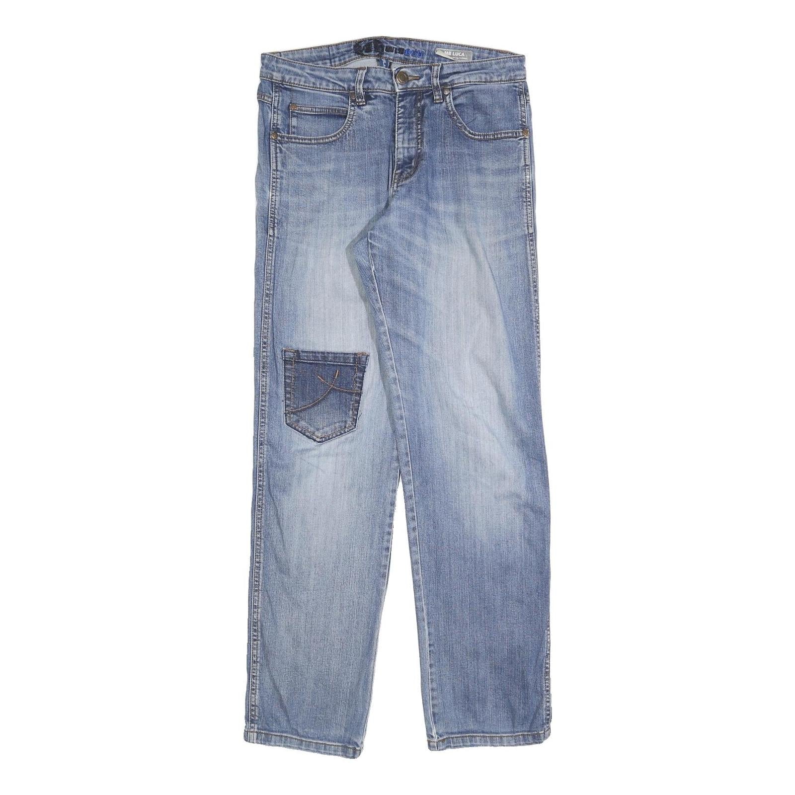 MULTI BLU Mens Regular Fit Blue Denim Jeans W32 L32 Classic Cotton Blend Zip Refurbished - N/A refurbished available on Cerqular
