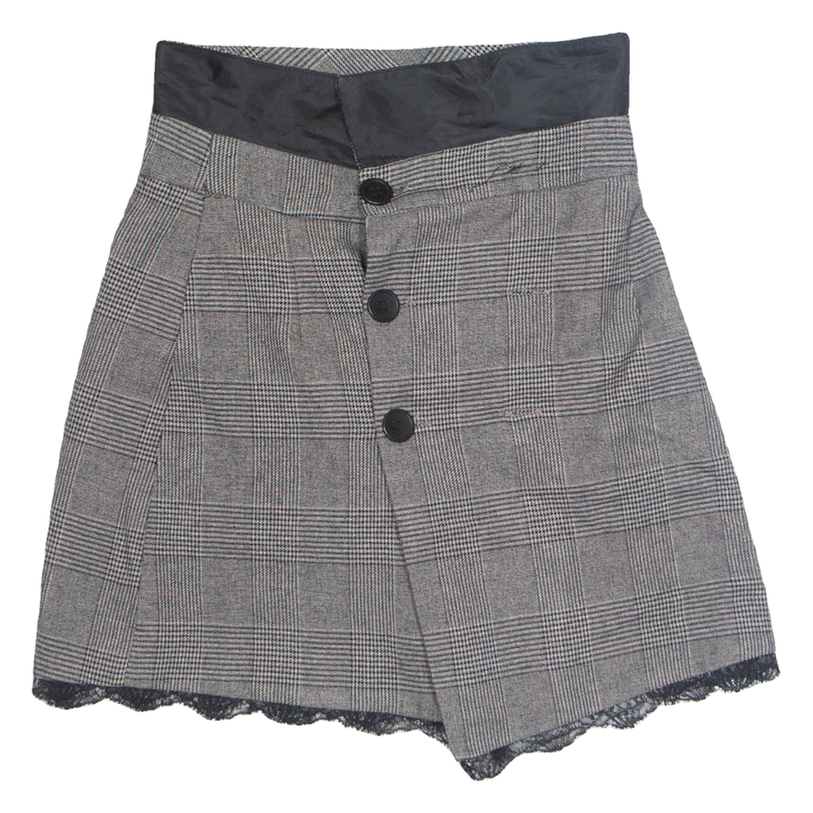 ZARA Button Up Womens Straight Skirt Black Short Check XS Refurbished - N/A refurbished available on Cerqular