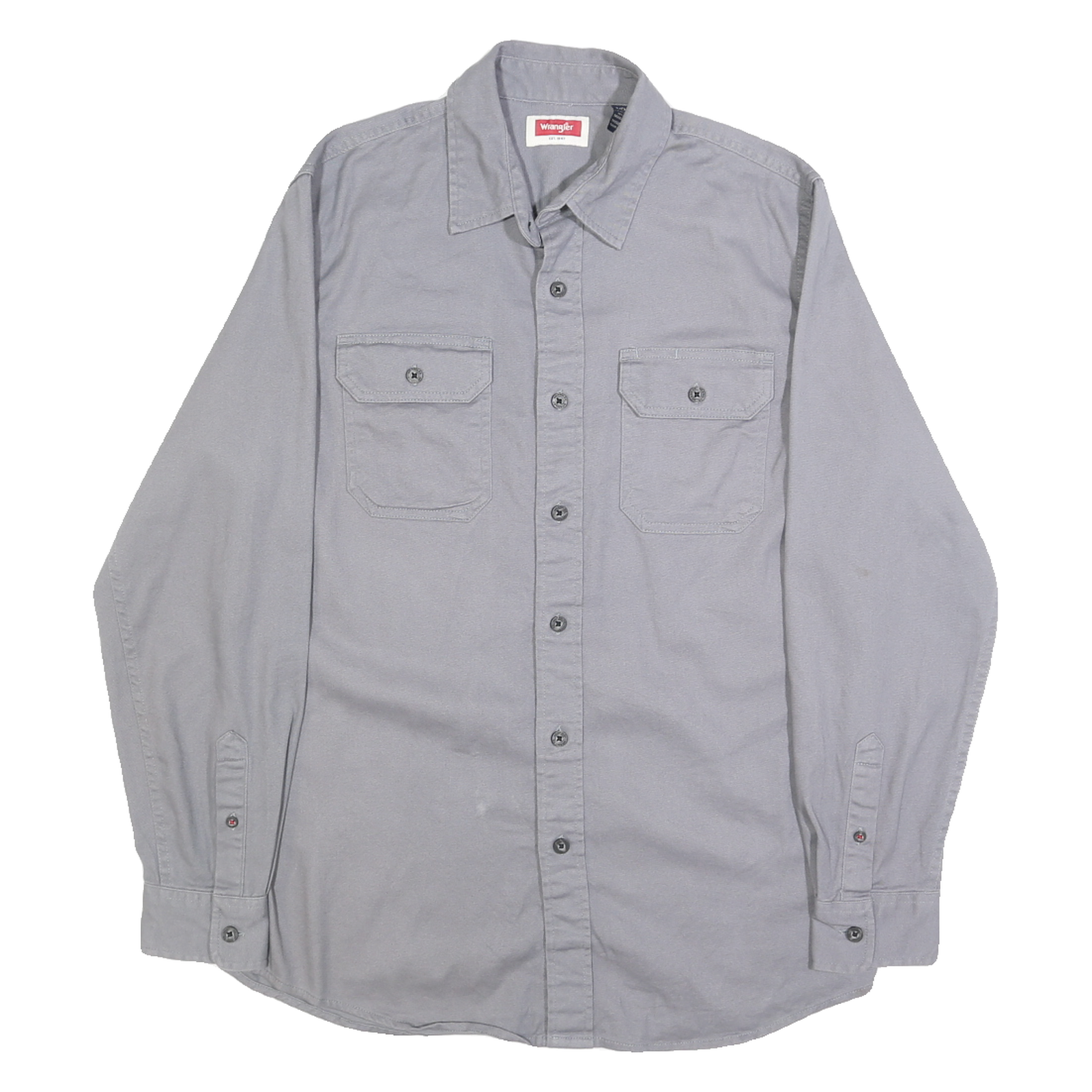 WRANGLER Mens Grey Shirt S Cotton Blend Casual Long Sleeve Button Down Refurbished - N/A refurbished available on Cerqular