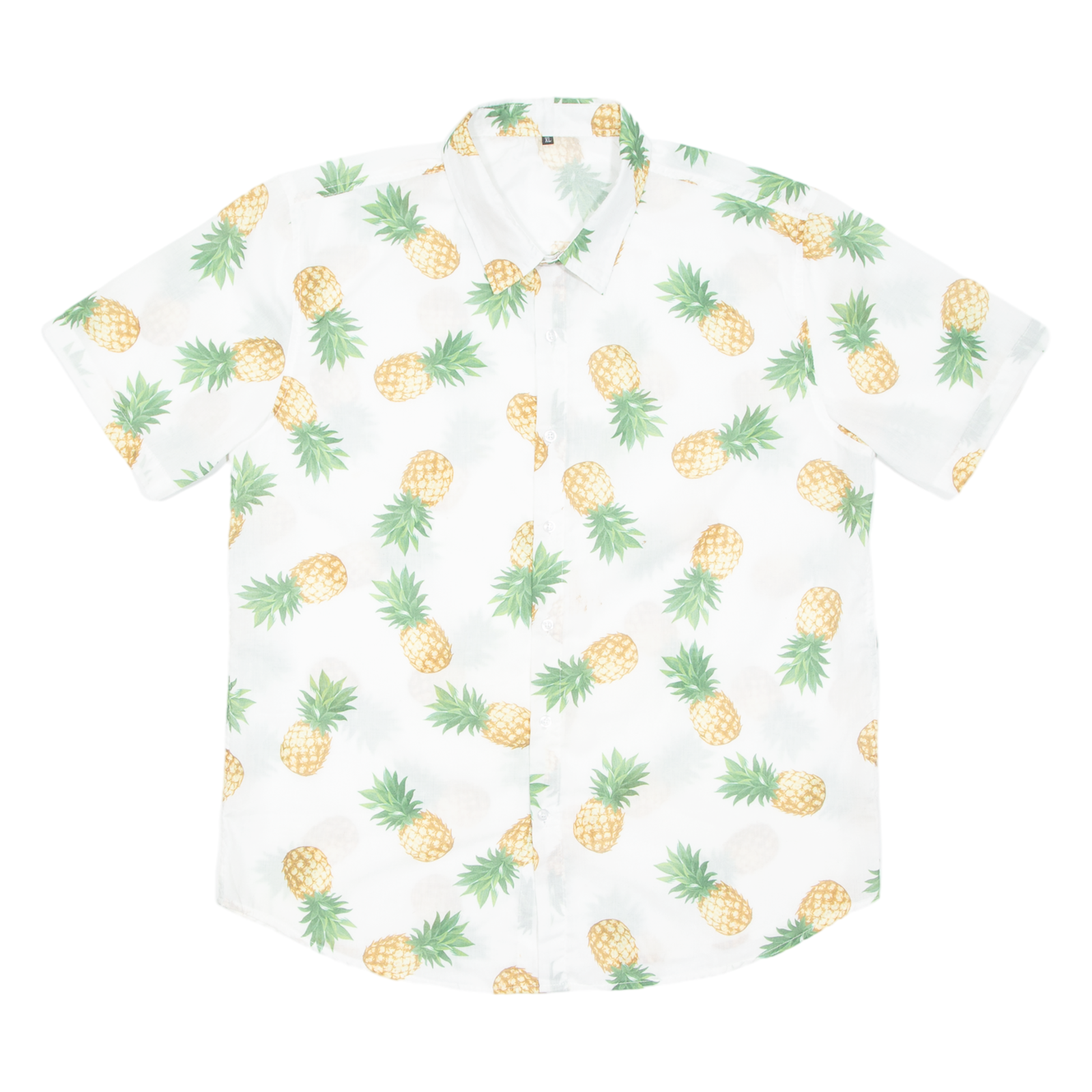 Mens Hawaiian Shirt White Crazy Pattern XL Refurbished - N/A refurbished available on Cerqular