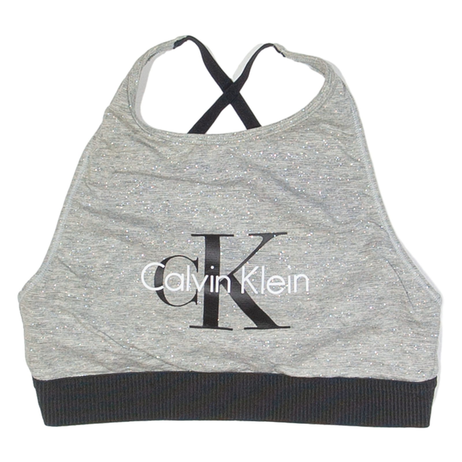 CALVIN KLEIN Womens Sports Vest Silver Sleeveless S Refurbished - N/A refurbished available on Cerqular