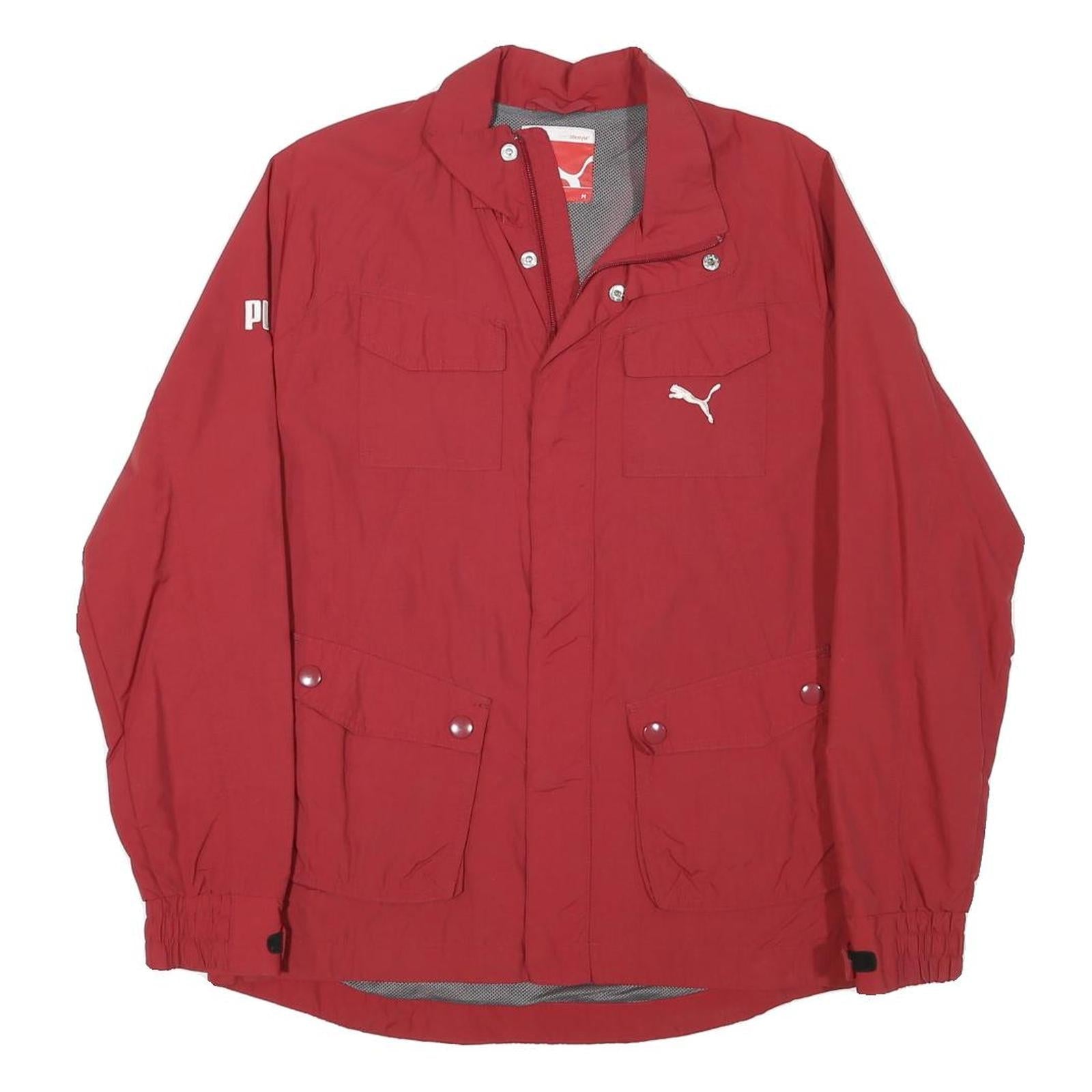 PUMA Mens Red Zip Jacket M Polyester Blend Plain Sportswear Casual Lightweight Refurbished - N/A refurbished available on Cerqular