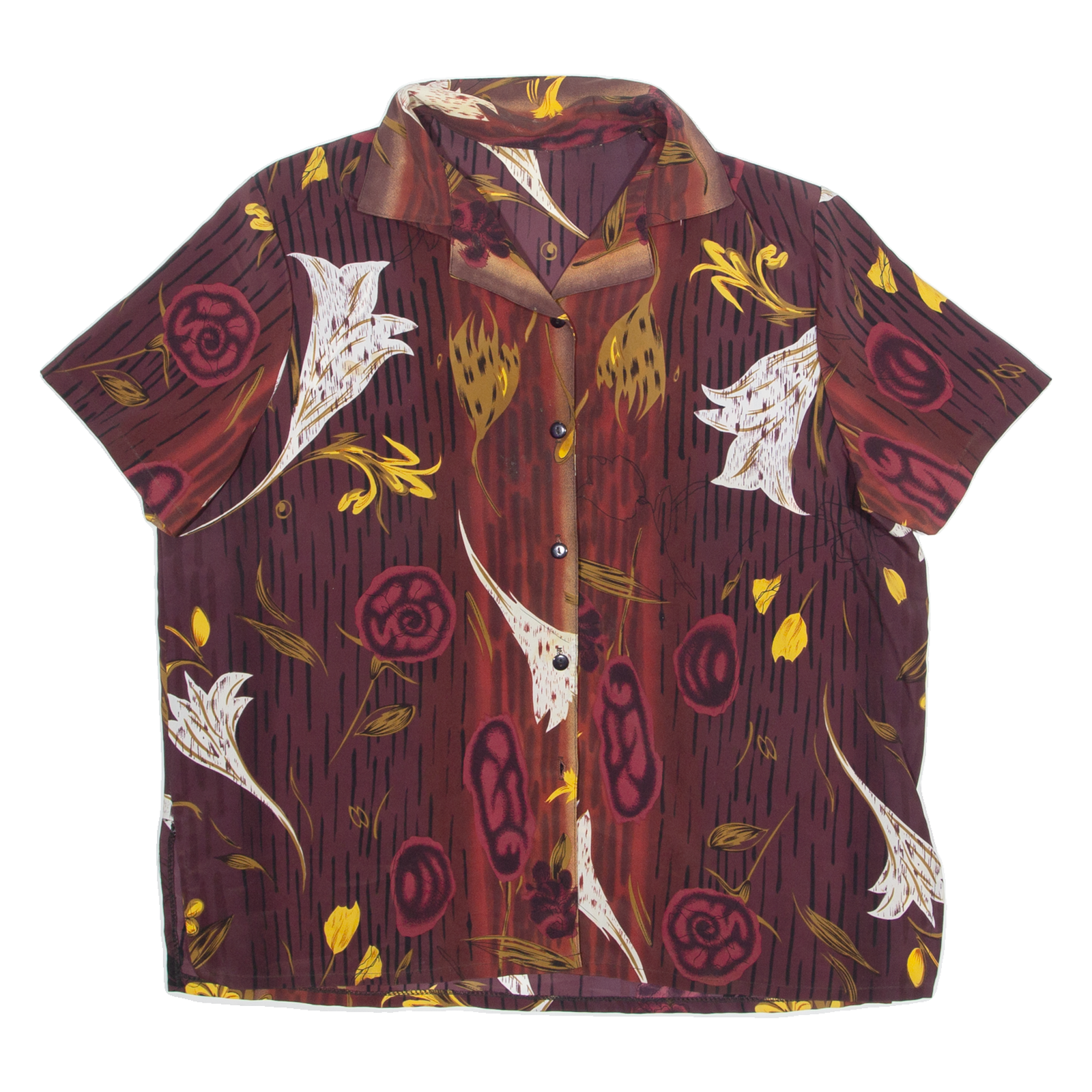 Womens Printed Blouse Brown Floral 2XL Refurbished - N/A refurbished available on Cerqular