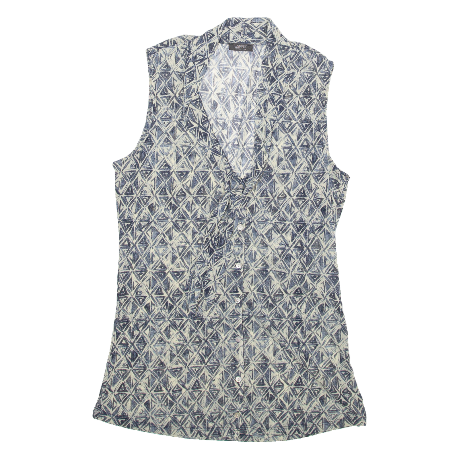 ESPRIT COLLECTION Womens Vests Shirt Grey Sleeveless Crazy Pattern XXS Refurbished - N/A refurbished available on Cerqular