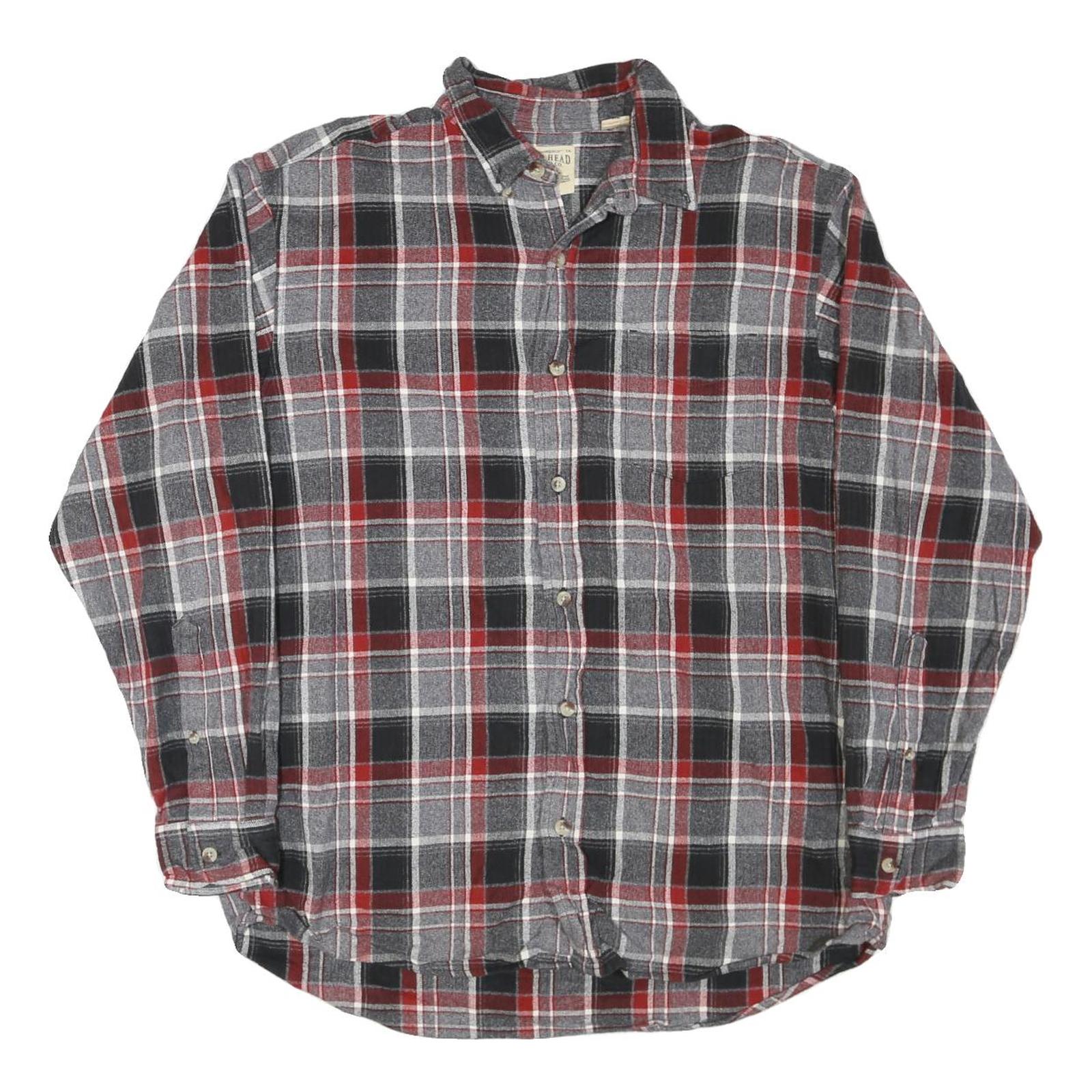 RED HEAD Mens Grey Black & Red Check Shirt XL Cotton Blend Casual Classic Refurbished - N/A refurbished available on Cerqular