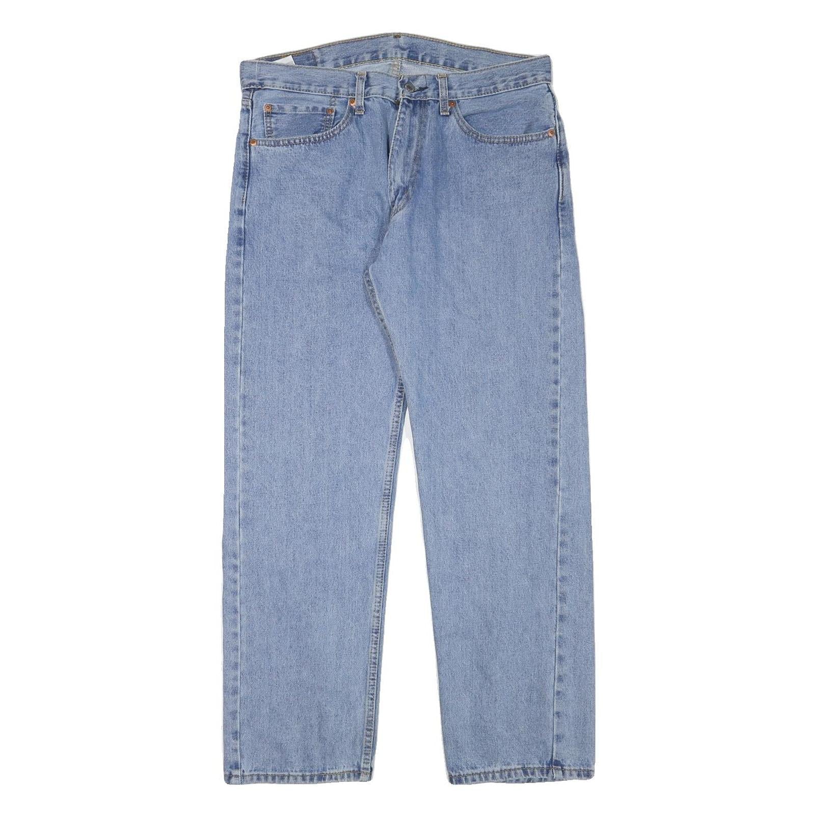 LEVI'S 505 Mens Jeans Blue Regular Straight Denim Medium W33 L29 Classic Fit Zip Refurbished - N/A refurbished available on Cerqular