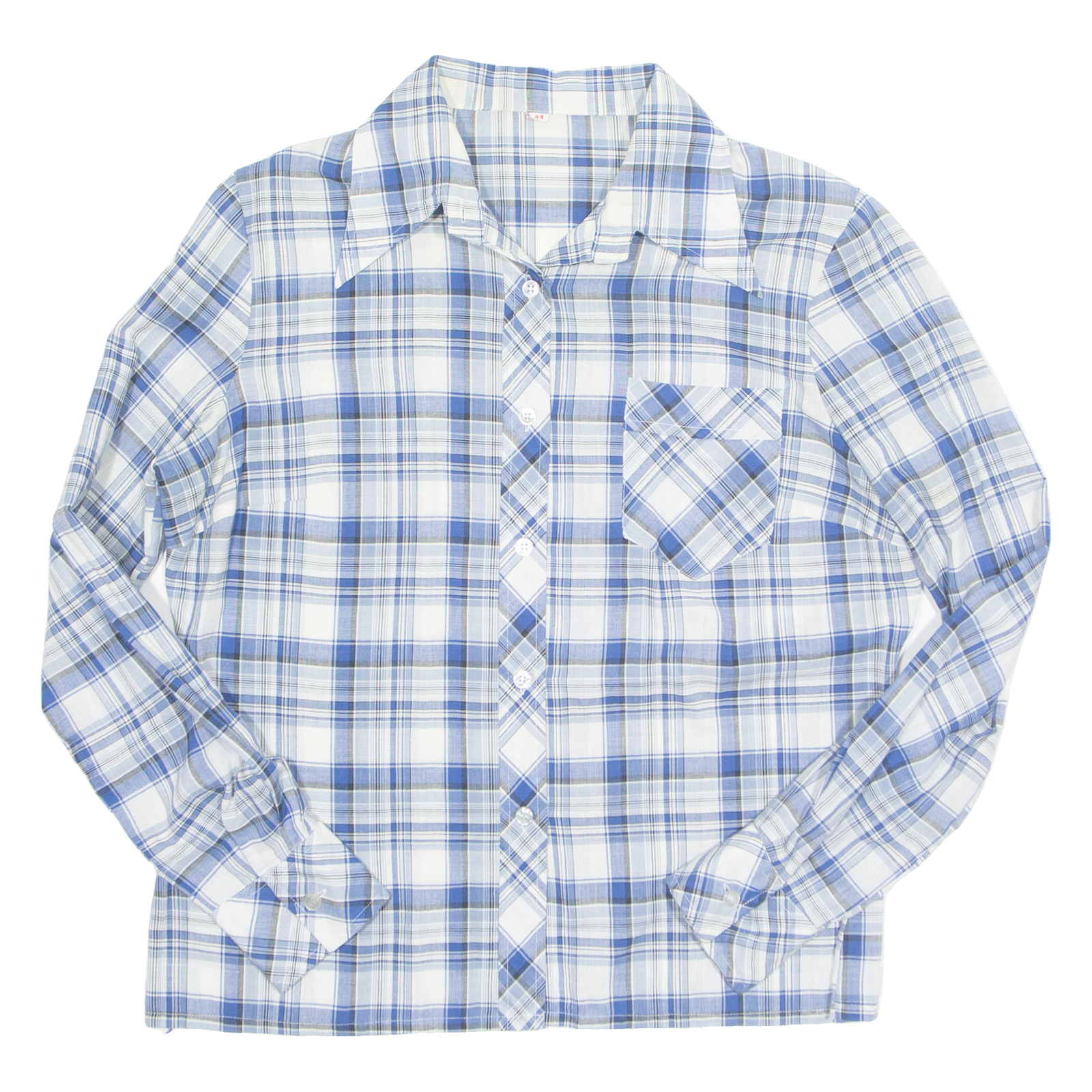 Womens Printed Shirt Blue Long Sleeve Check M Refurbished - N/A refurbished available on Cerqular