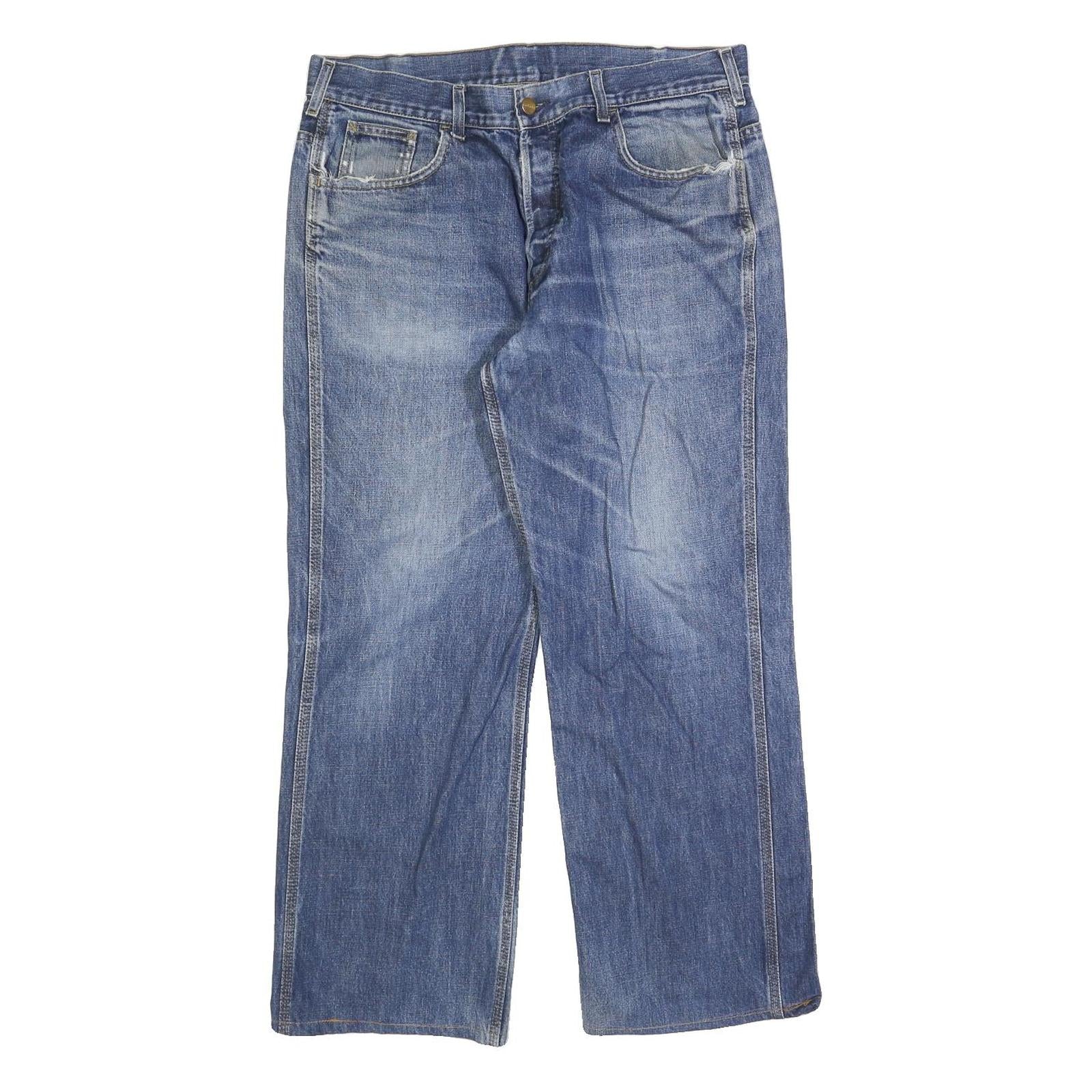 CARHARTT Mens Jeans Blue Relaxed Straight Denim Medium W33 L28 Workwear Button Refurbished - N/A refurbished available on Cerqular