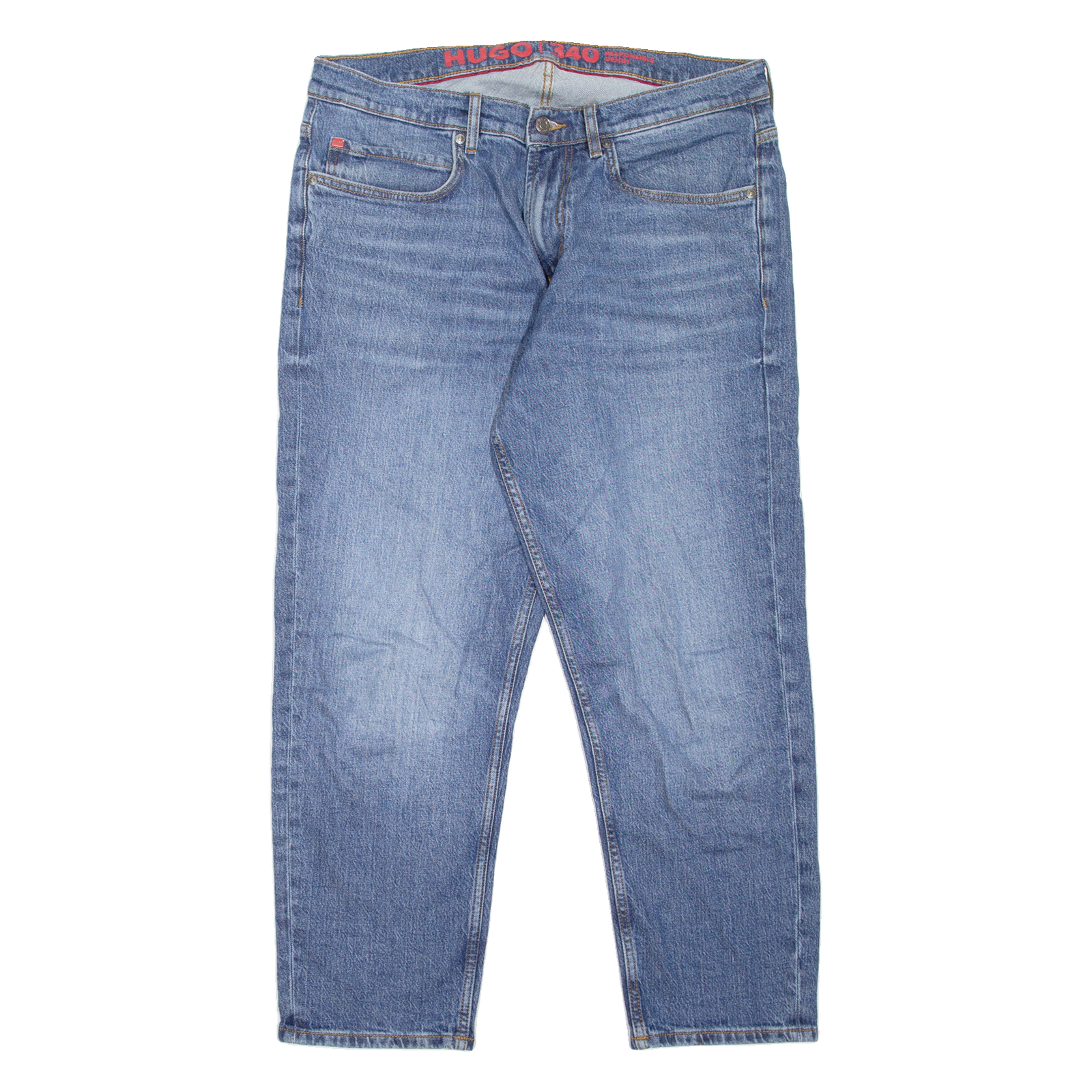 HUGO 340 Mens Jeans Blue Regular Tapered Stone Wash W34 L26 Refurbished - N/A refurbished available on Cerqular