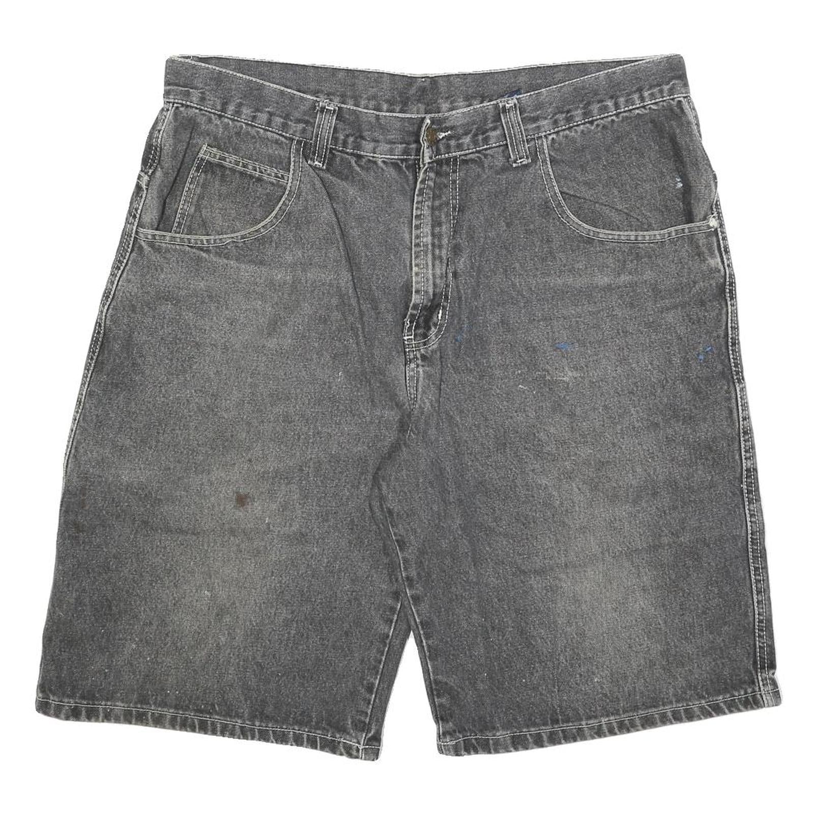 Mens Casual Black Denim Cotton Blend Shorts XL W38 Relaxed Fit Pockets Refurbished - N/A refurbished available on Cerqular