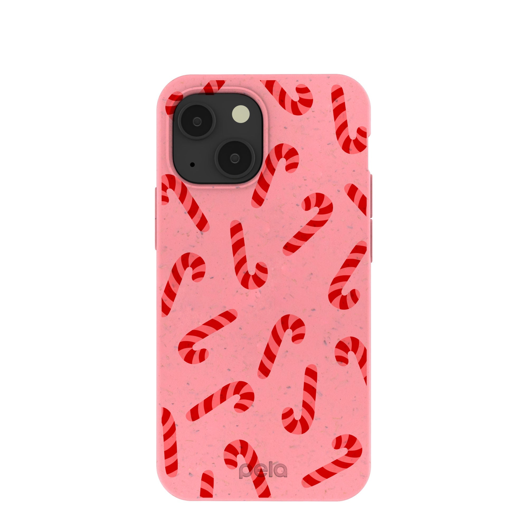Bubblegum Pink Candy Cane Chaos iPhone 13 Mini Case Refurbished - Pela Case refurbished available on Cerqular