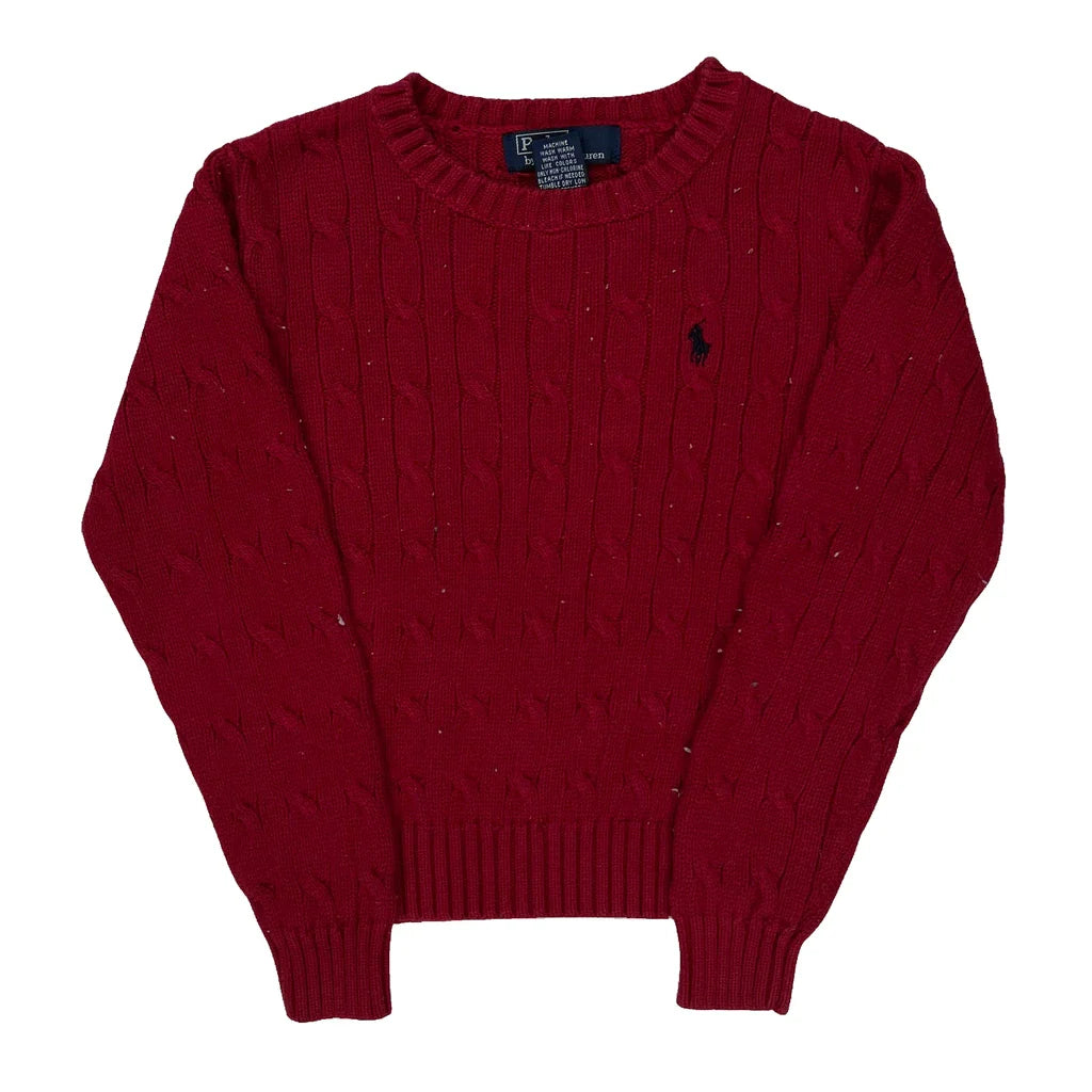 Age 4 Polo By Ralph Lauren Jumper - Small Red Cotton Refurbished - Thrifted (note: this is a term often used to describe second- refurbished available on Cerqular