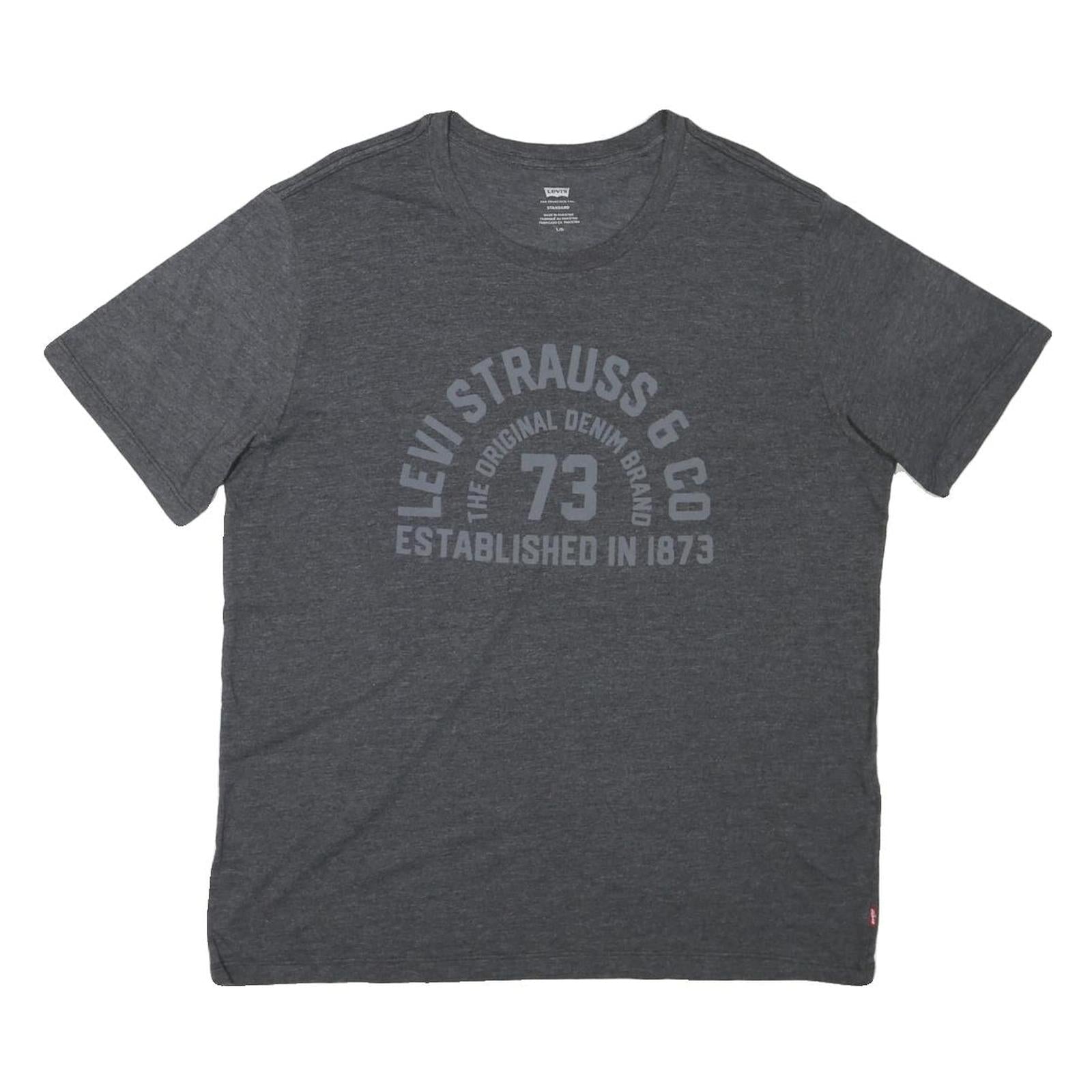 LEVI'S Mens Grey Cotton Blend Graphic T-Shirt L Short Sleeve Crew Neck Classic Refurbished - N/A refurbished available on Cerqular