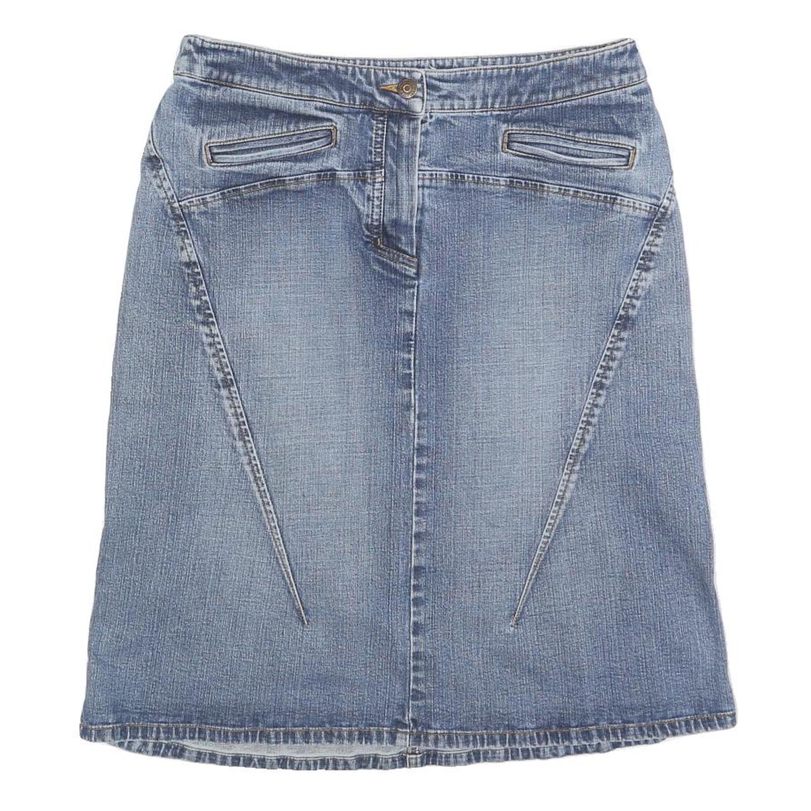 THE LIMITED Womens Blue Denim Mini Cotton Blend Skirt M Casual Simple Design Refurbished - N/A refurbished available on Cerqular