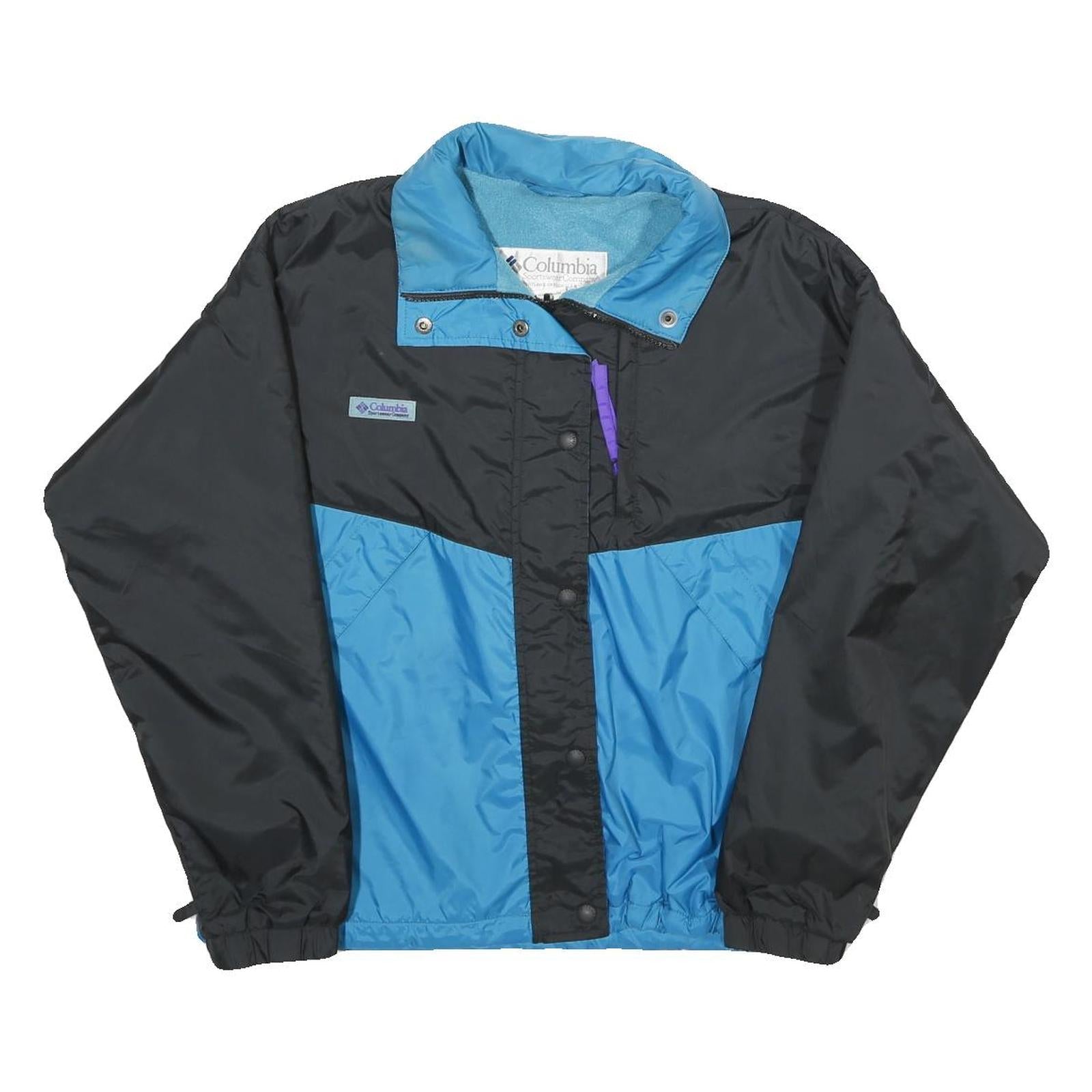 COLUMBIA Womens Blue & Black Outdoor Jacket M Nylon Plain Zip Lightweight Warm Refurbished - N/A refurbished available on Cerqular