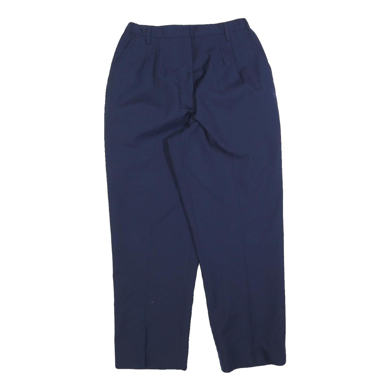 GOODWILL Womens Wool Blend Navy Regular Fit Straight Trousers W26 L27 Refurbished - N/A refurbished available on Cerqular
