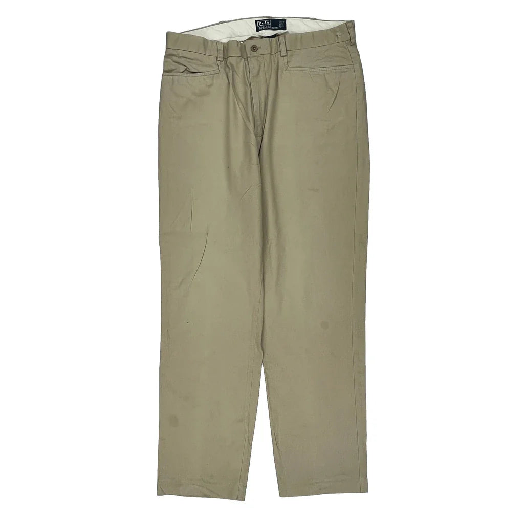 Polo By Ralph Lauren Chinos - 35W 30L Beige Cotton Refurbished - Thrifted (note: this is a term often used to describe second- refurbished available on Cerqular