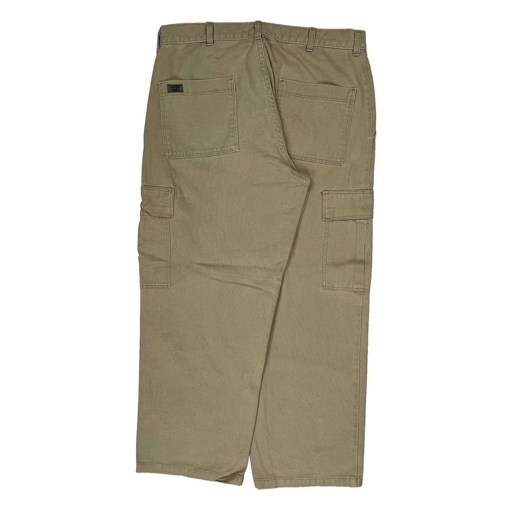 Wrangler Cargo Trousers - 34W 29L Beige Cotton Refurbished - Thrifted (note: this is a term often used to describe second- refurbished available on Cerqular
