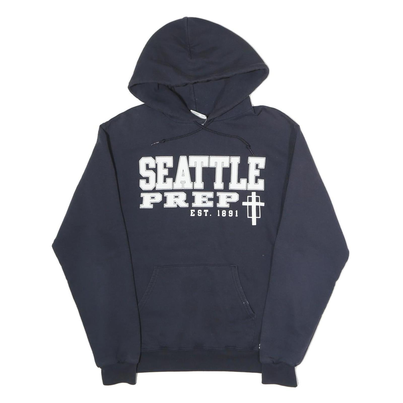 CHAMPION Mens Navy Blue Seattle Prep Pullover Hoodie S Casual Streetwear Refurbished - N/A refurbished available on Cerqular