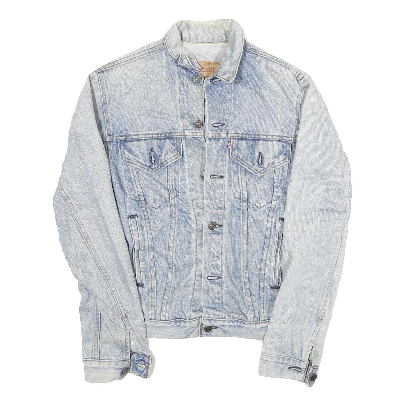 LEVI'S Womens Blue Cotton Blend Denim Jacket S Button Plain Classic Fit Refurbished - N/A refurbished available on Cerqular