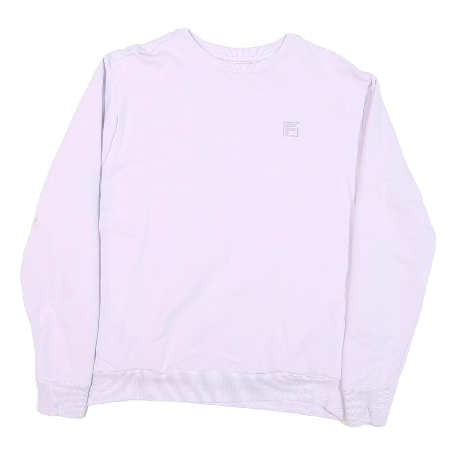 FILA Womens White Cotton Blend Crew Neck L Sweatshirt Minimal Logo Casual Refurbished - N/A refurbished available on Cerqular