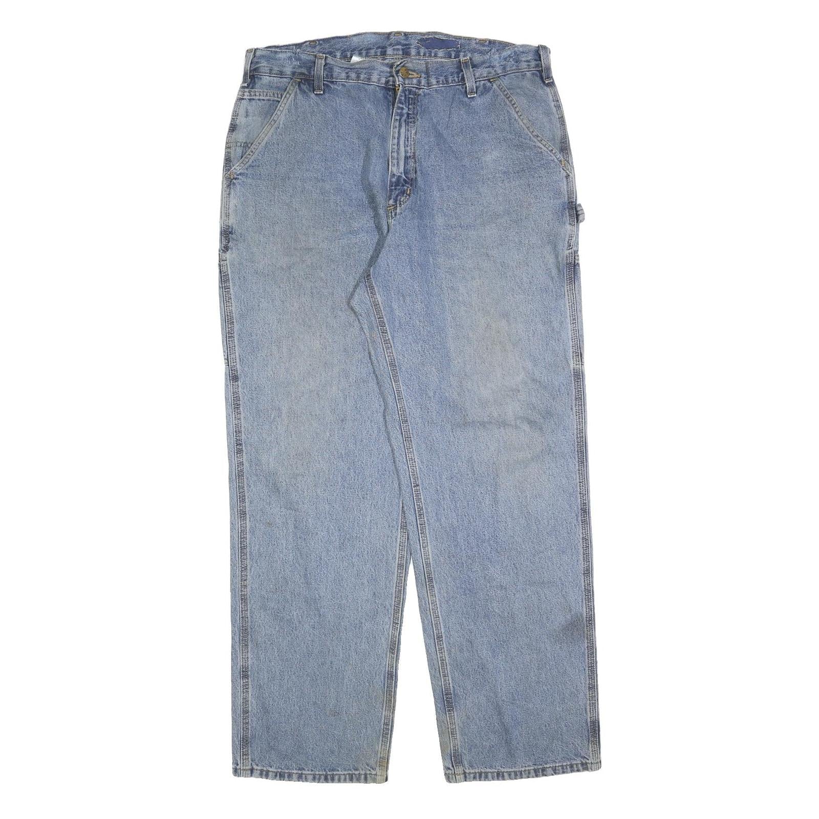 CARHARTT Mens Loose Blue Denim Light Jeans W36 L32 Workwear Zip Closure Refurbished - N/A refurbished available on Cerqular