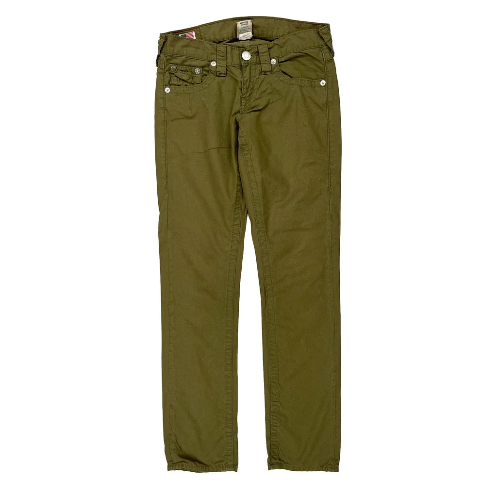 True Religion Jeans - 30W UK 8 Green Cotton Refurbished - Thrifted (note: this is a term often used to describe second- refurbished available on Cerqular