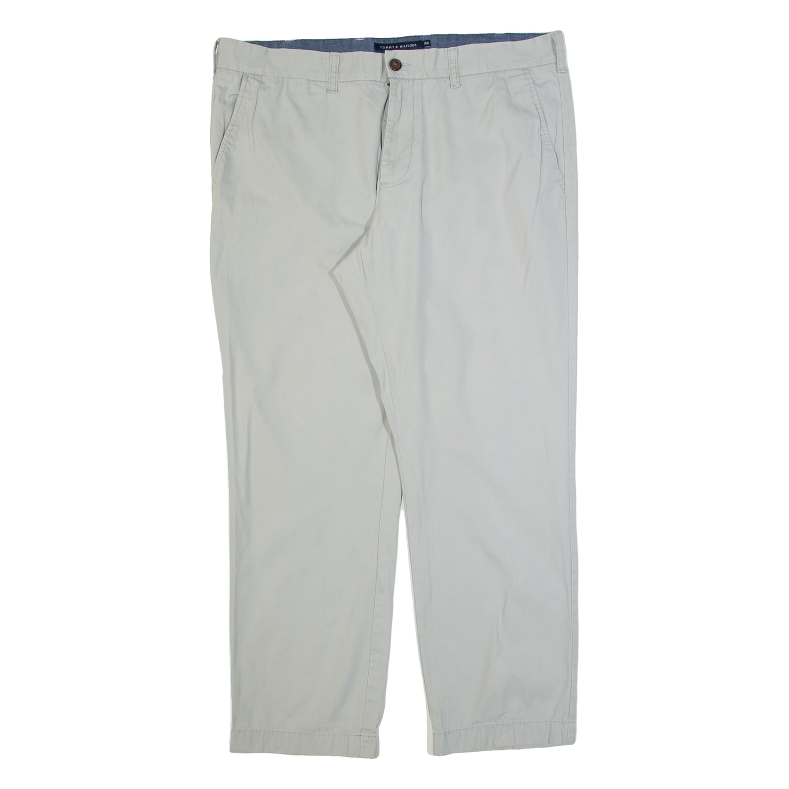 TOMMY HILFIGER Chino Mens Trousers Grey Regular Straight W38 L30 Refurbished - N/A refurbished available on Cerqular