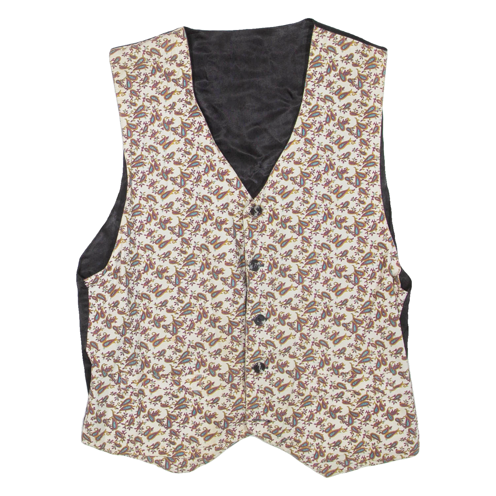 Mens Waistcoat Black Paisley S Refurbished - N/A refurbished available on Cerqular