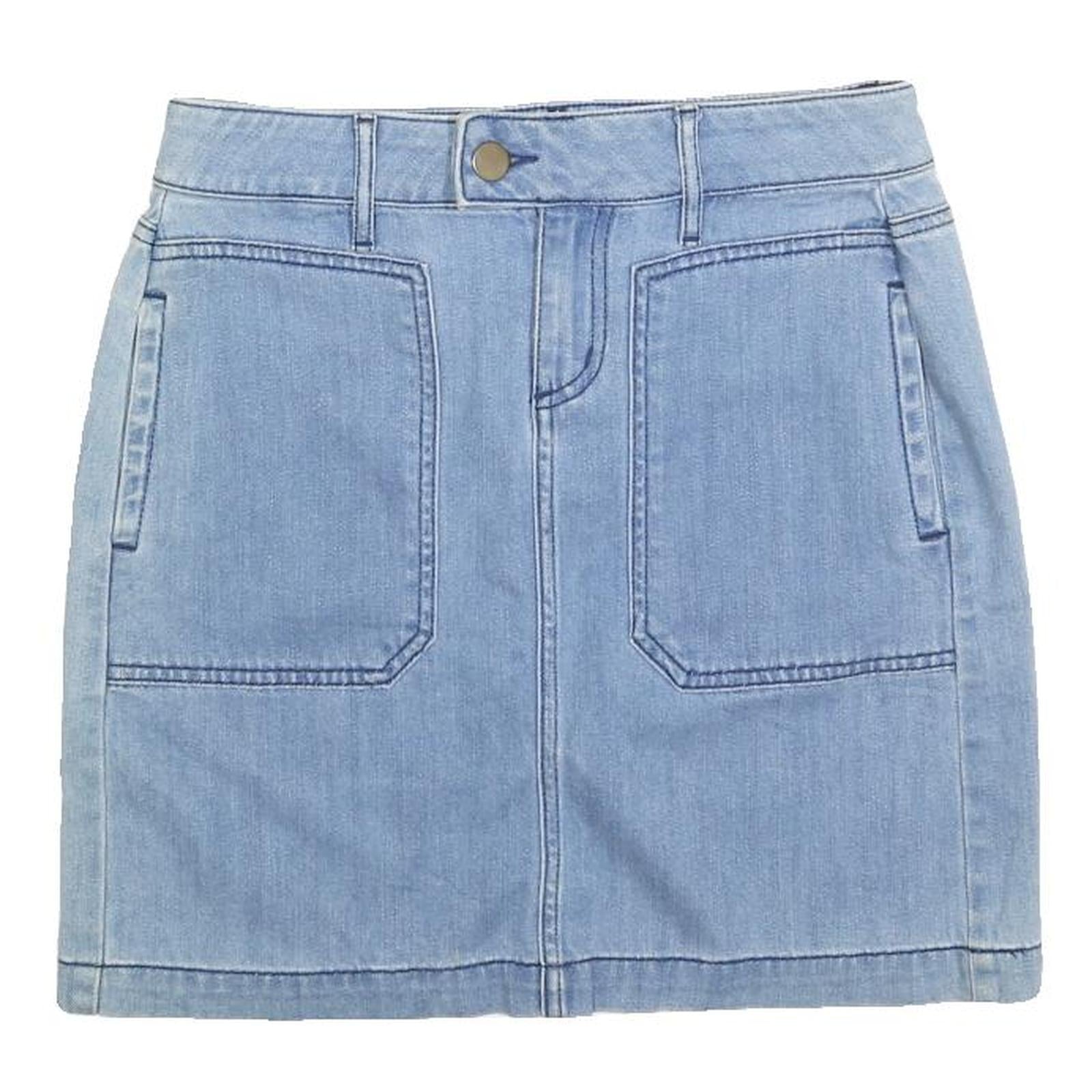 ANN TAYLOR Womens Blue Denim Mini Skirt Cotton Blend S Casual Simple Pockets Refurbished - N/A refurbished available on Cerqular