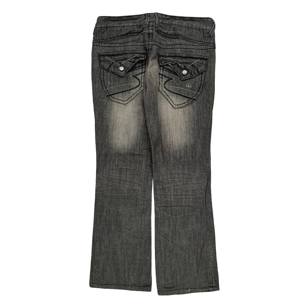 Division Boot Cut Jeans - 32W UK 10 Grey Denim Refurbished - Thrifted (note: this is a term often used to describe second- refurbished available on Cerqular