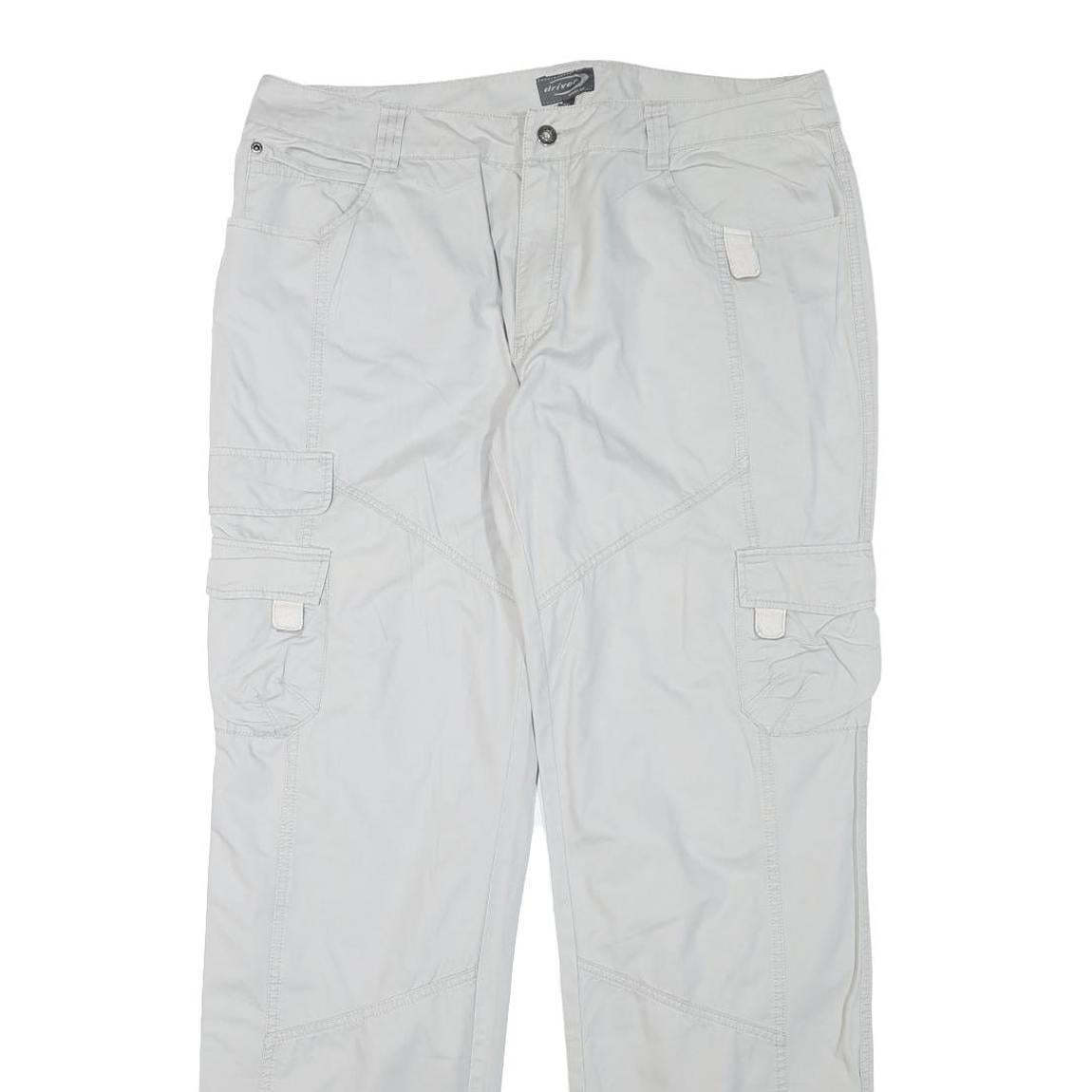 DRIVER Mens Cotton Blend Regular Light Grey Cargo Trousers W36 L33 Casual Refurbished - N/A refurbished available on Cerqular