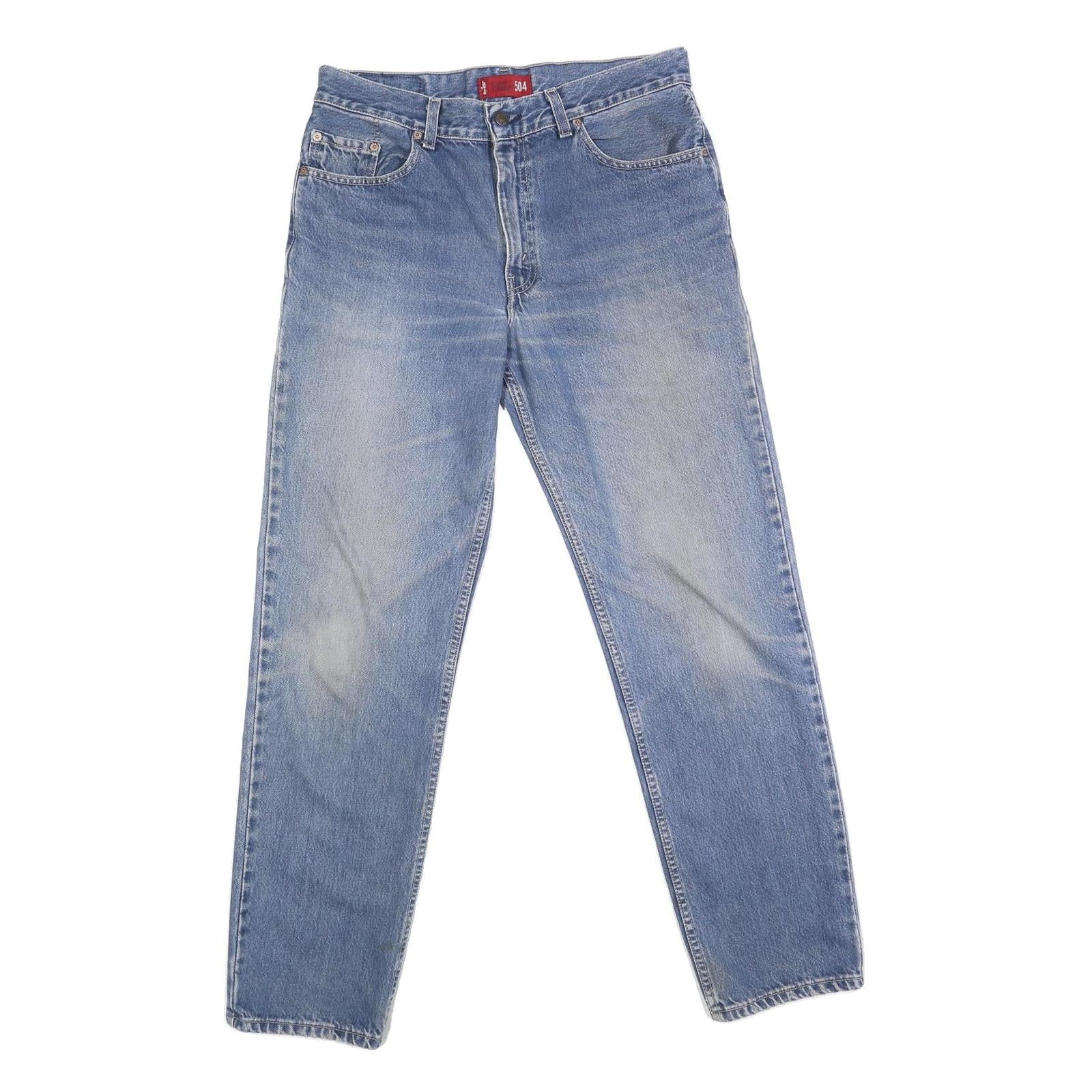 LEVI'S 504 Mens Jeans Blue Regular Straight Denim Medium W34 L32 Classic Fit Zip Refurbished - N/A refurbished available on Cerqular