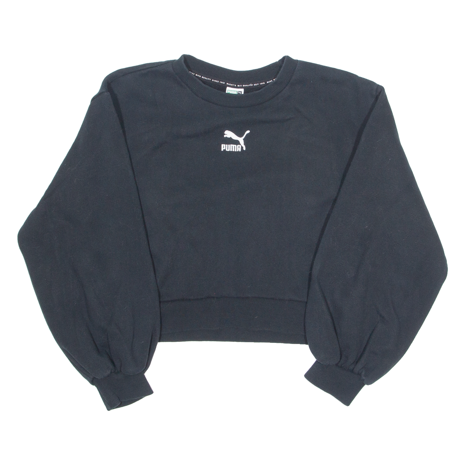 PUMA Cropped Womens Sweatshirt Black S Refurbished - N/A refurbished available on Cerqular