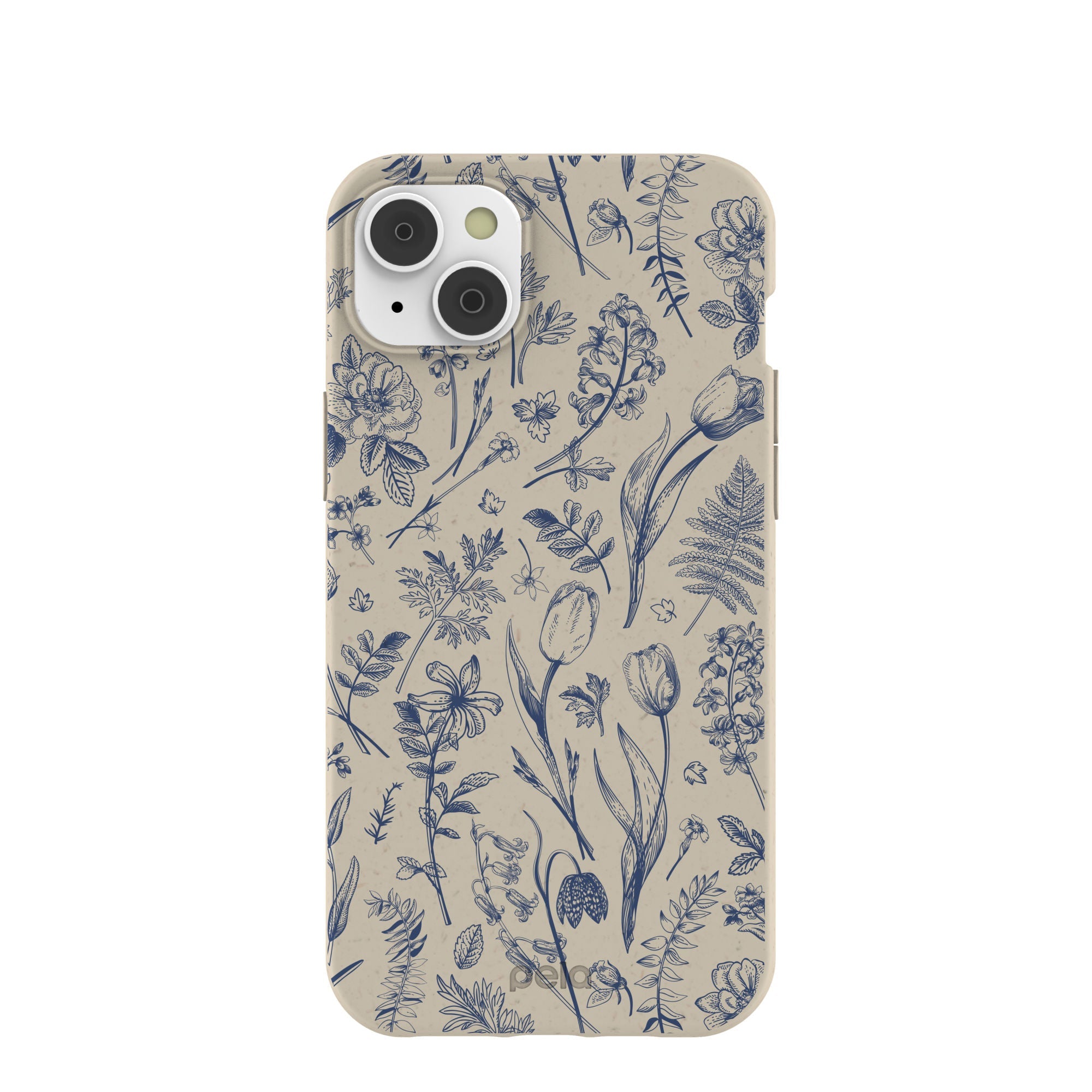 London Fog Indigo Bouquet iPhone 14 Plus Case Refurbished - Pela Case refurbished available on Cerqular