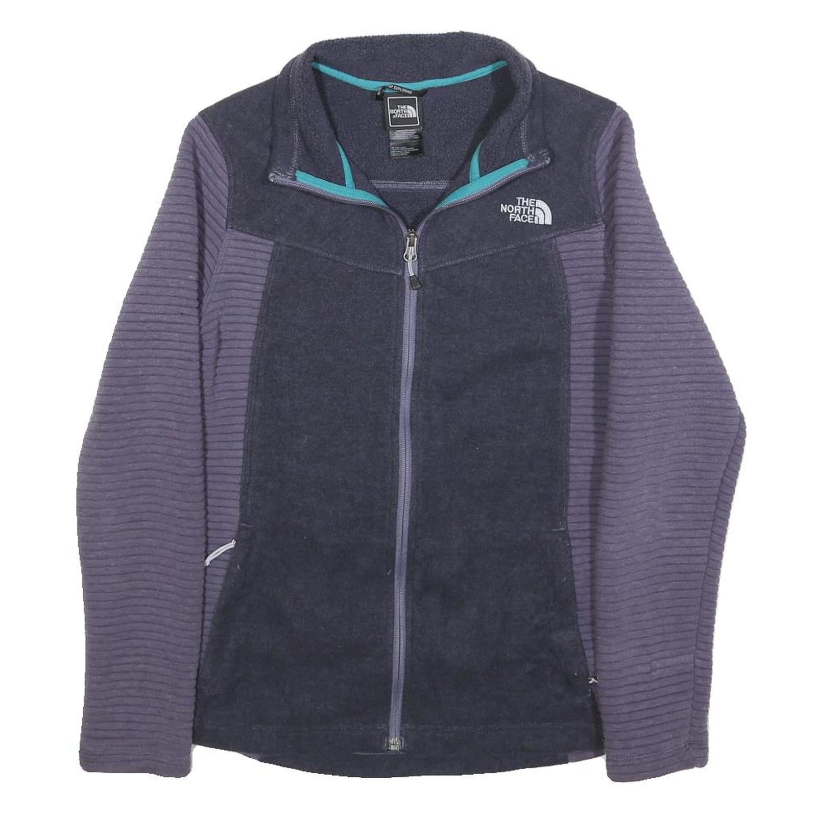 THE NORTH FACE Womens Blue & Purple Zip Jacket M Polyester Fleece Outdoor Active Refurbished - N/A refurbished available on Cerqular