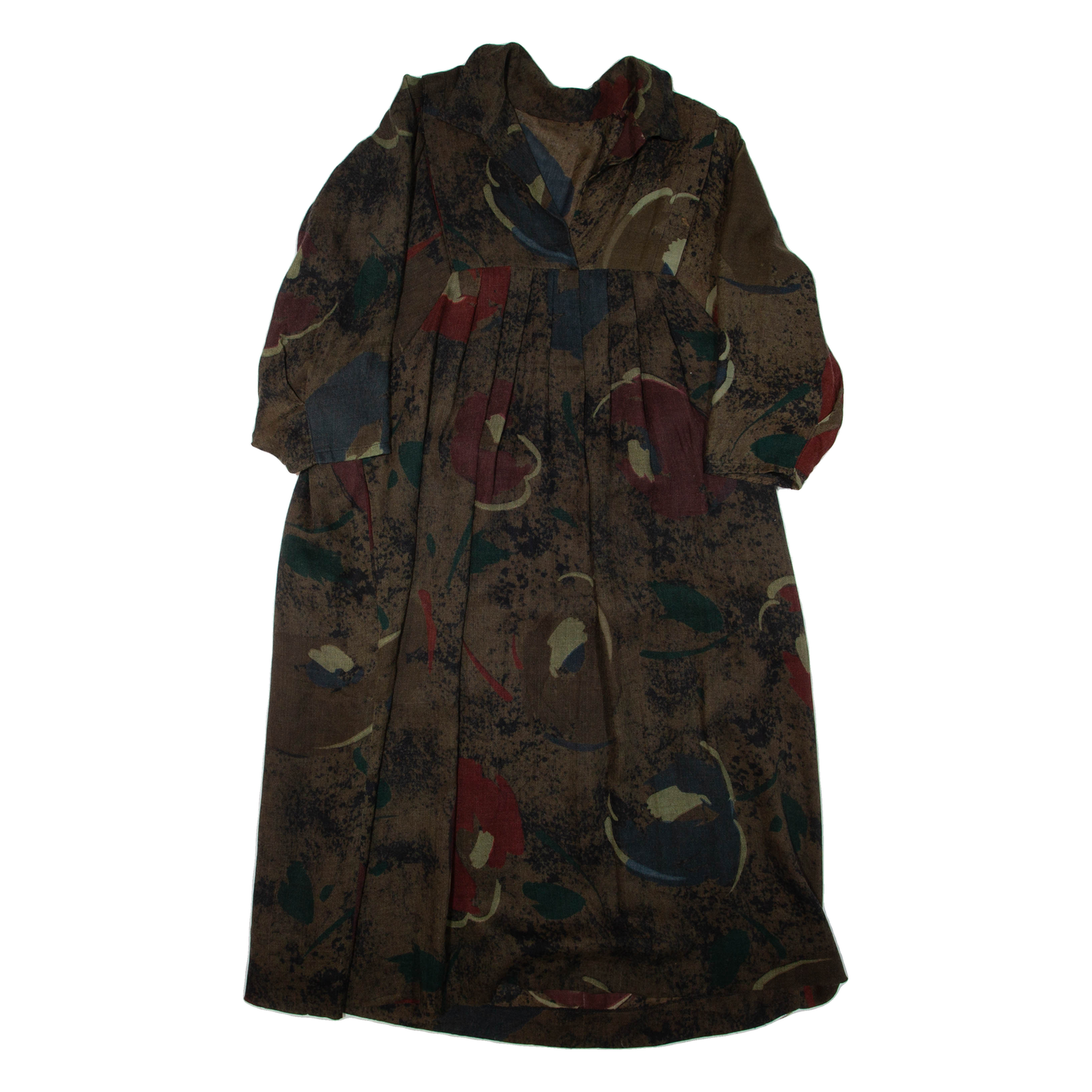 Womens Day Dress Brown Crazy Pattern Long Sleeve Midi L Refurbished - N/A refurbished available on Cerqular